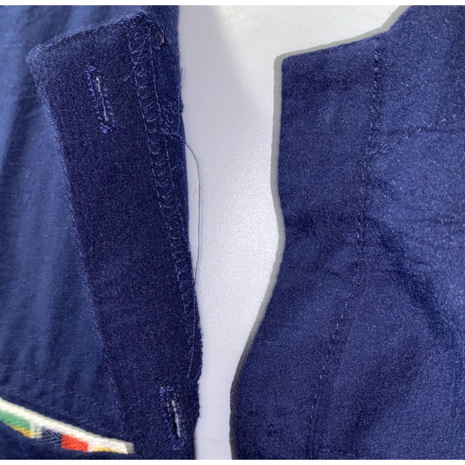 Vintage Men's Long Sleeve Cotton Shirt XL Blue Flag/Boat Casual 1/2 Button Front Size US XL / EU 56 / 4 - 4 Thumbnail