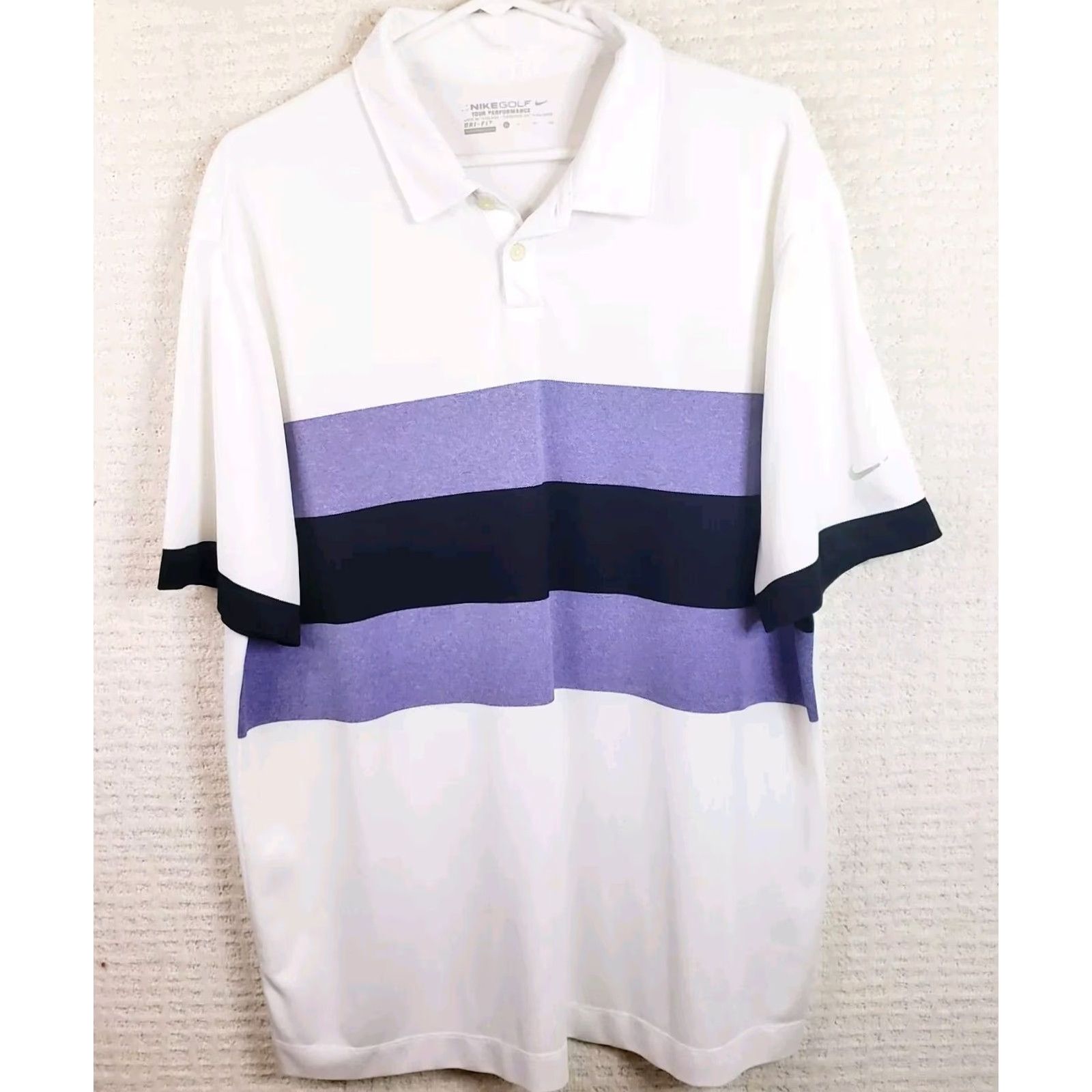 Nike Nike Golf Tour Performance Polo Shirt Men XL Colorblock White Purple DriFit Size US XL / EU 56 / 4 - 2 Thumbnail