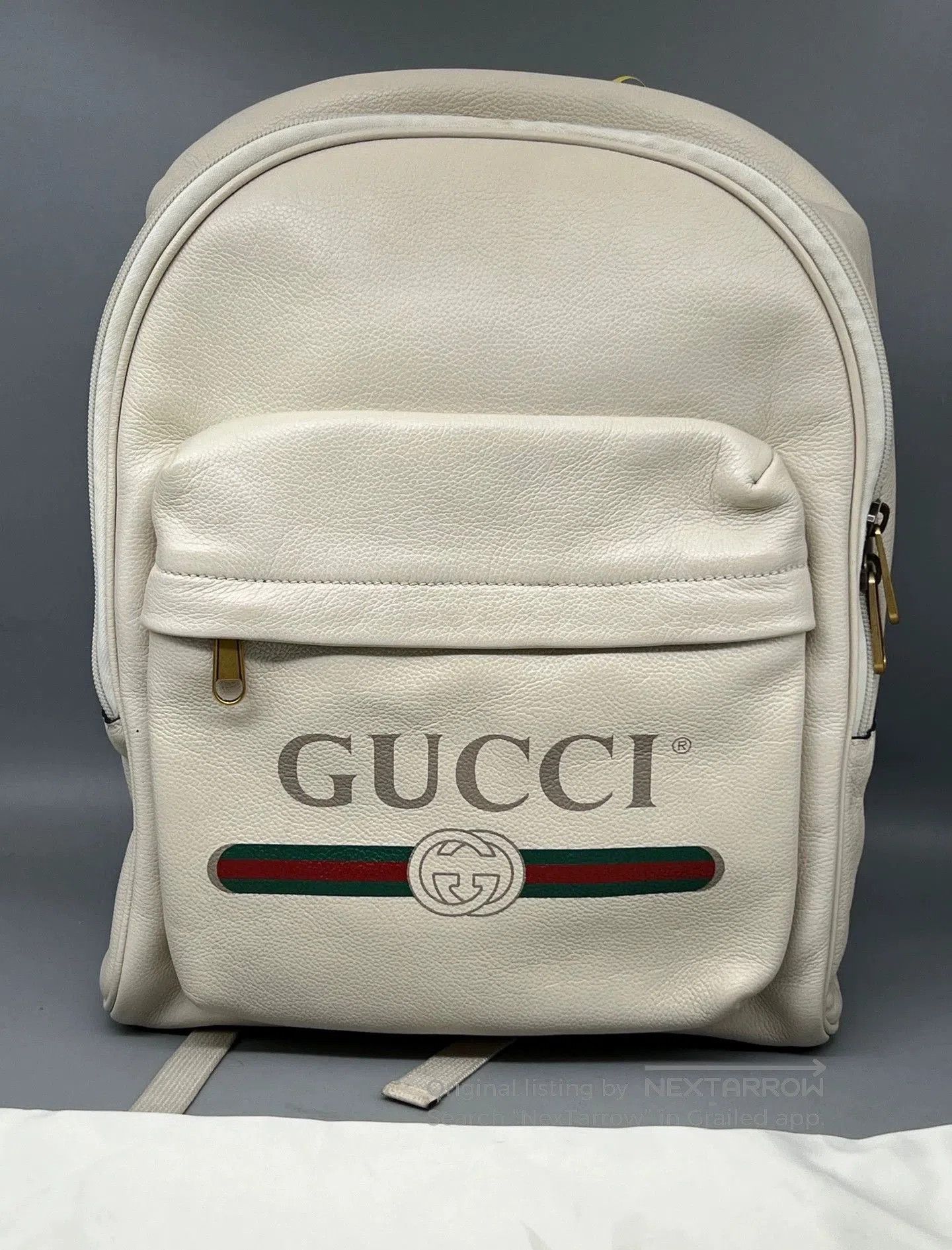 Gucci gucci white leather print backpack for unisex. Size ONE SIZE - 1 Thumbnail