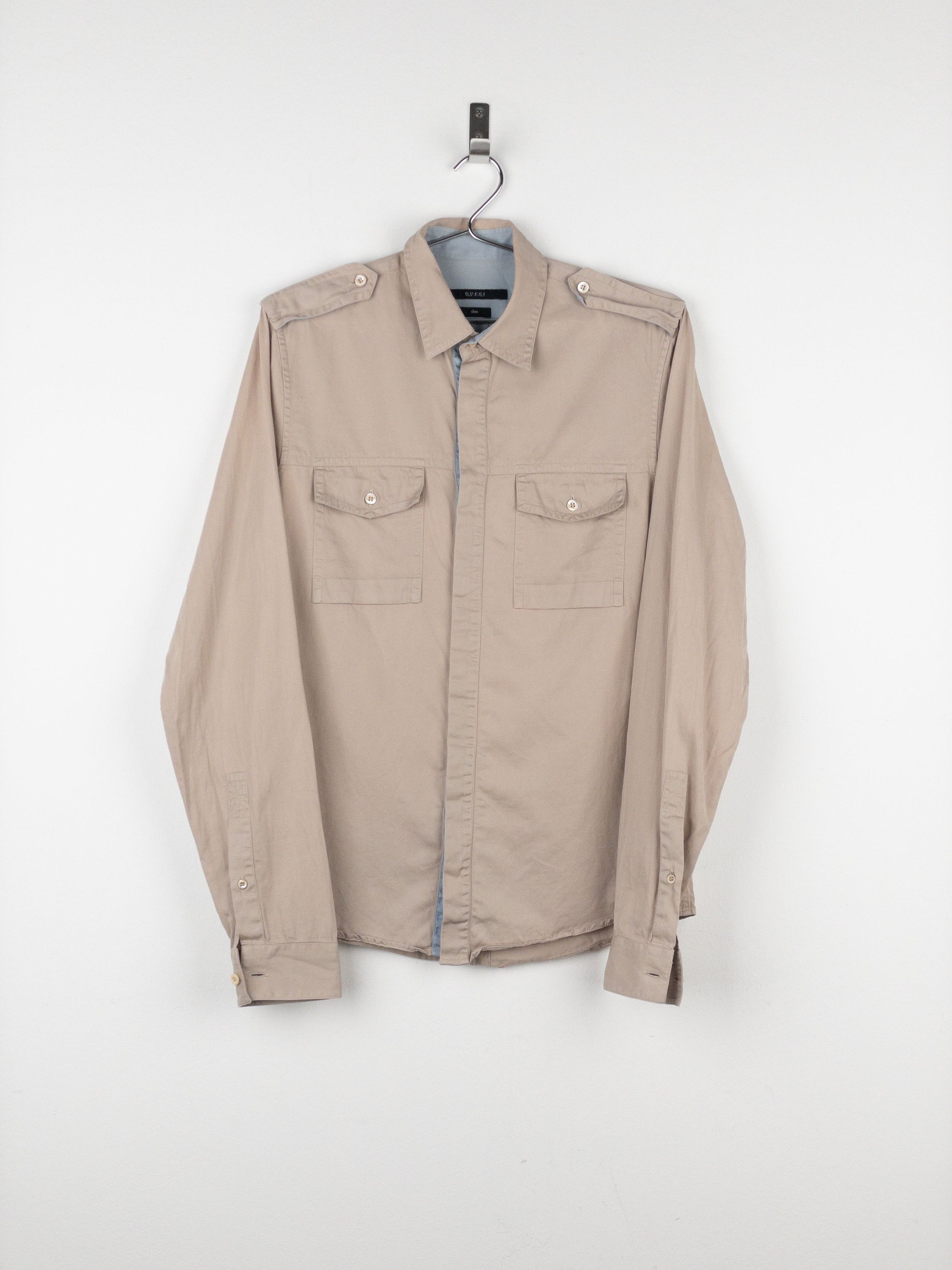 Gucci by Tom Ford 1990s Military Button-Up Shirt Size US XS / EU 42 / 0 - 1 Thumbnail