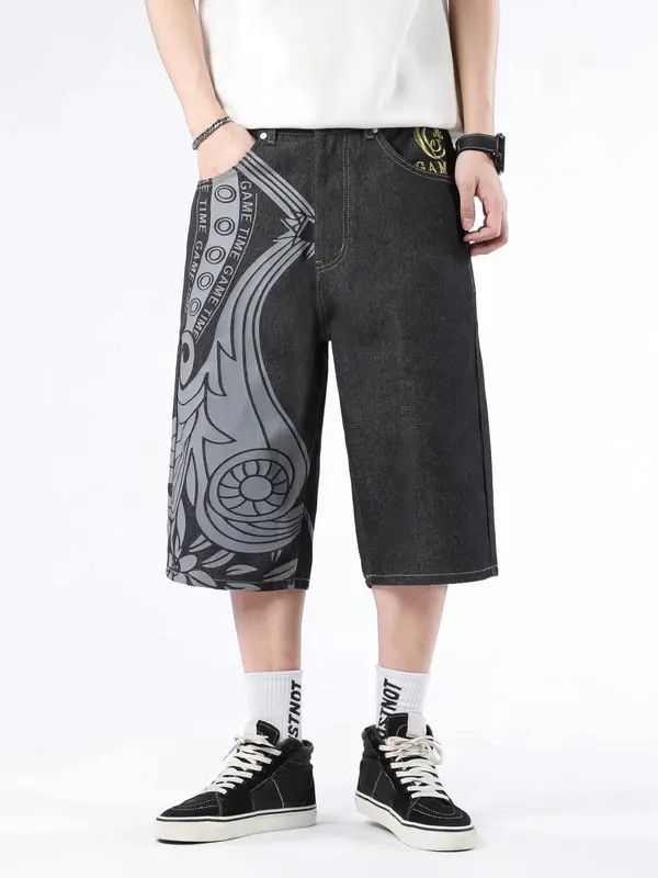 VIBE Streetwear Hip Hop Printed Embroidery Jorts Size US 40 / EU 56 - 5 Thumbnail