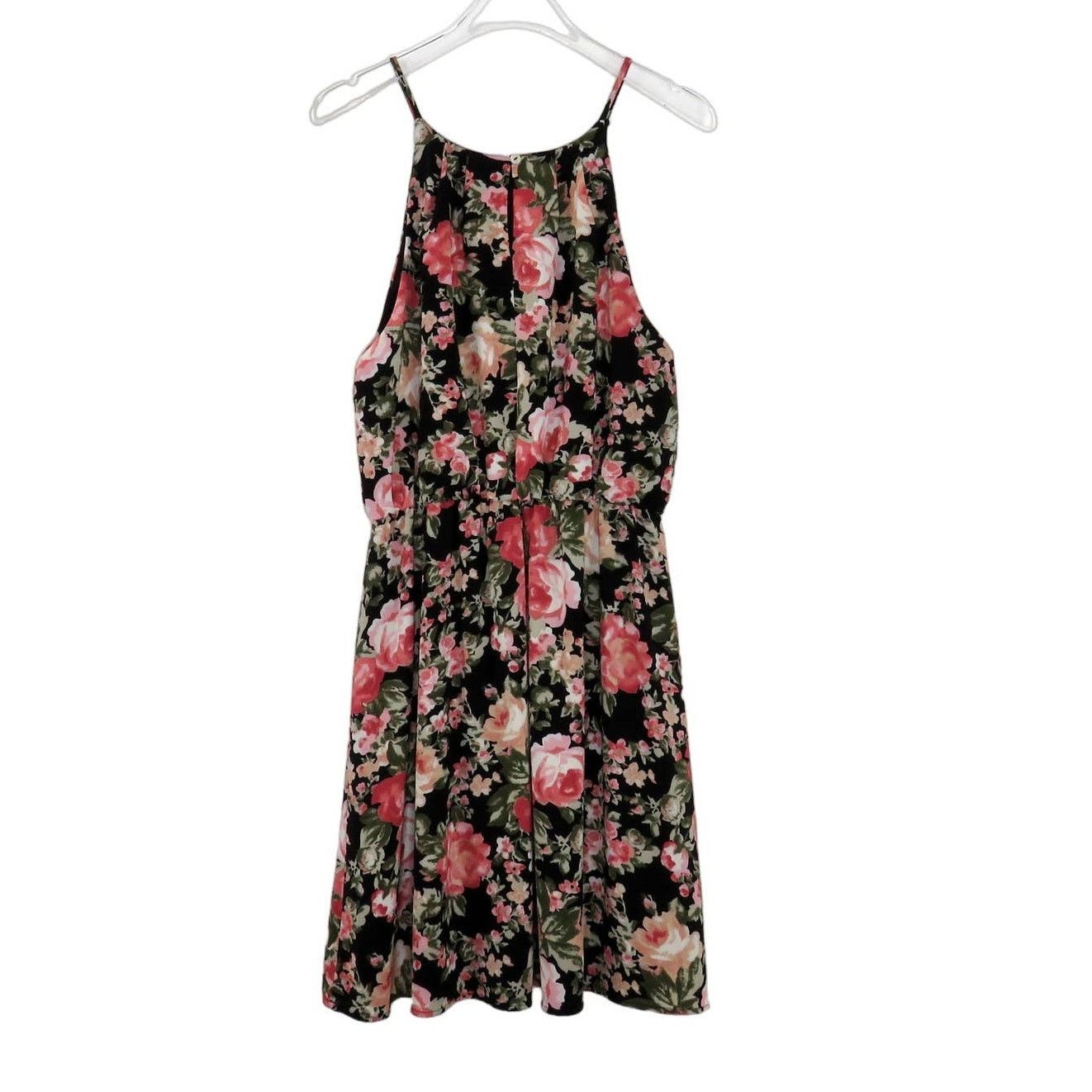 Other Francesca's Blue Rain Black Floral Mini Dress Medium Size M / US 6-8 / IT 42-44 - 3 Thumbnail