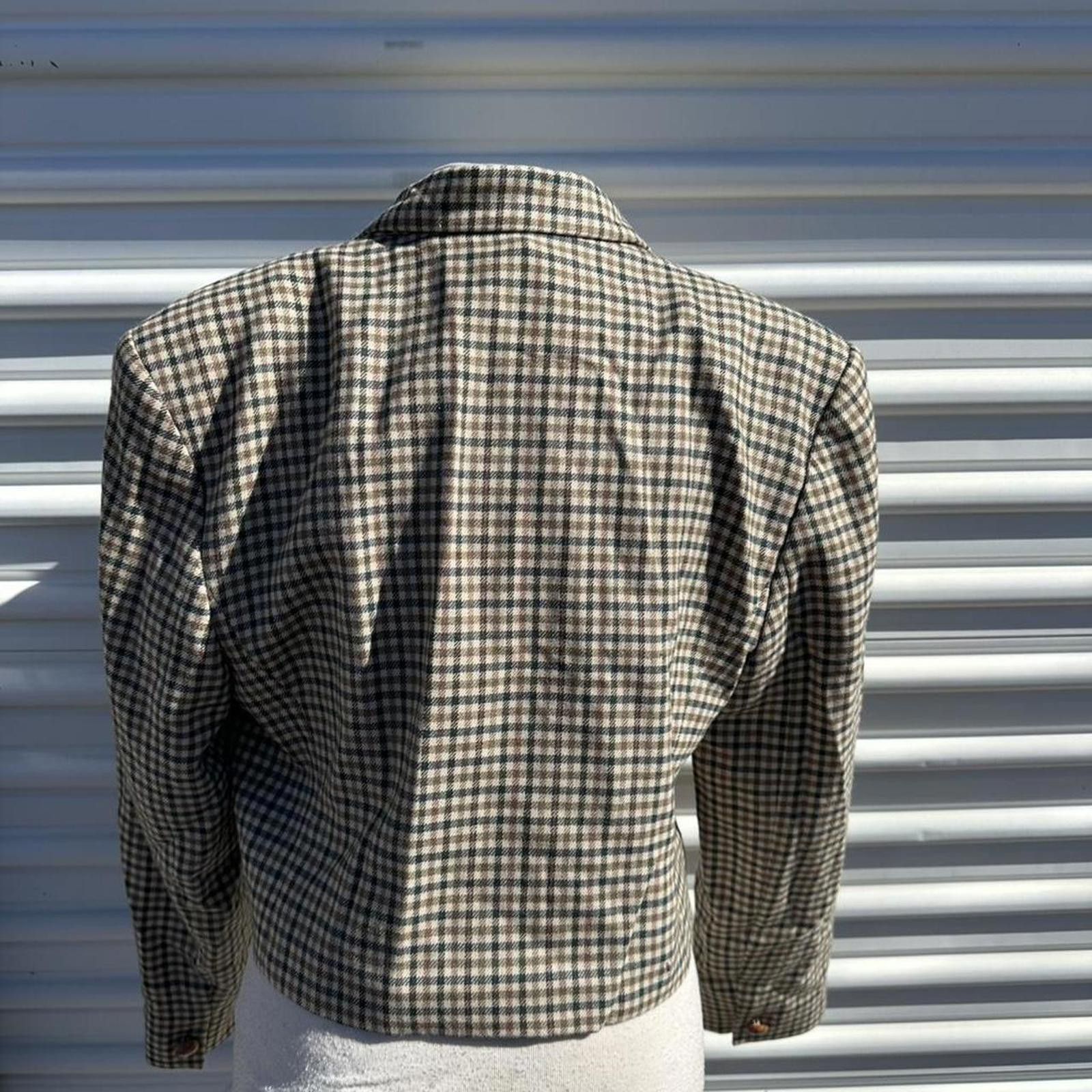 Other Brown & black plaid blazer with shoulder pads #80s #preppy Size L / US 10 / IT 46 - 2 Thumbnail