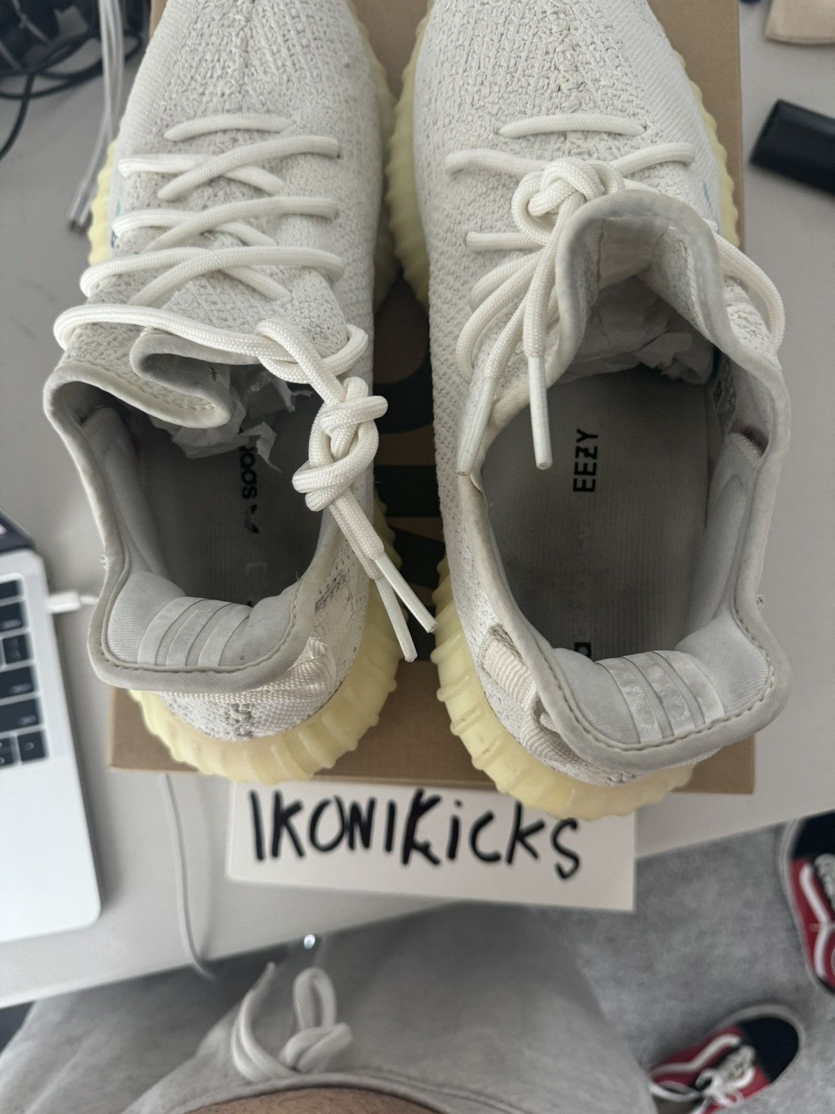 Adidas × Kanye West × Yeezy Custom Adidas Yeezy Boost 350 V2 Cream Size US 10.5 / EU 43-44 - 9 Thumbnail