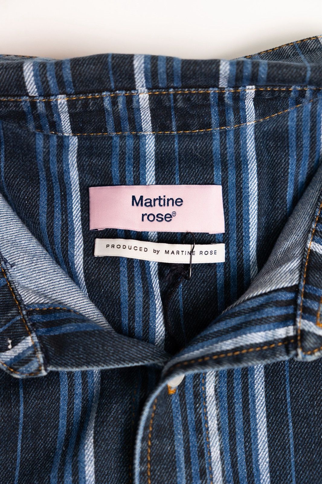 Martine Rose Martine Rose Striped Denim Jacket Size US XL / EU 56 / 4 - 5 Thumbnail