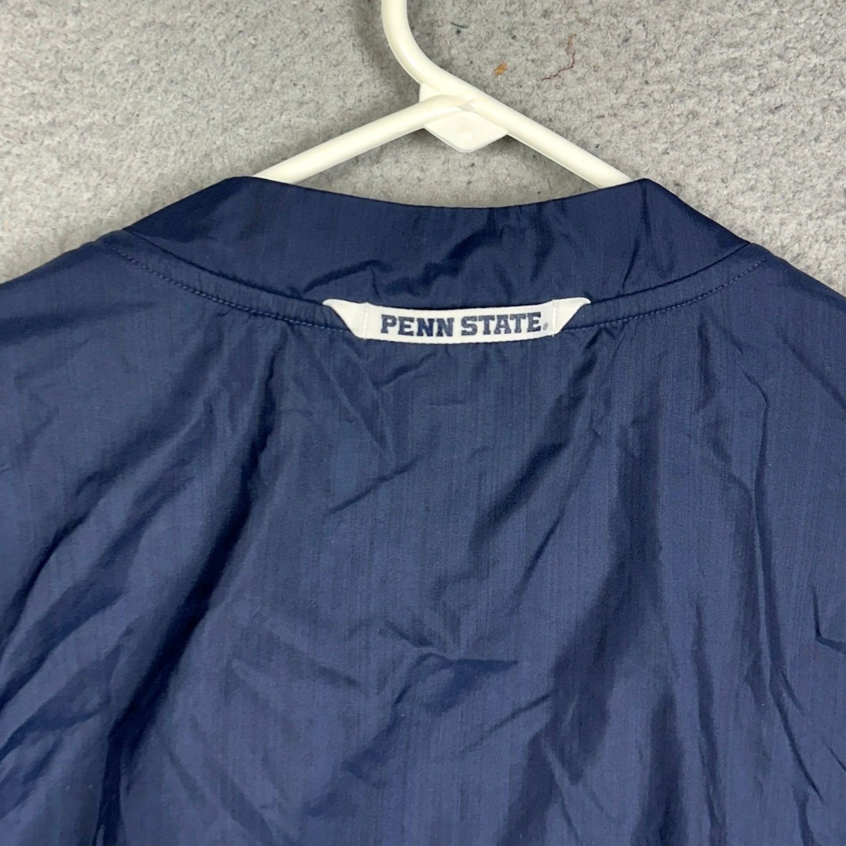 Nike VINTAGE? No. Penn State Nittany Lions Nike Jacket Mens Large Blue Quarter Zip Windbreaker EUC Size US L / EU 52-54 / 3 - 6 Thumbnail