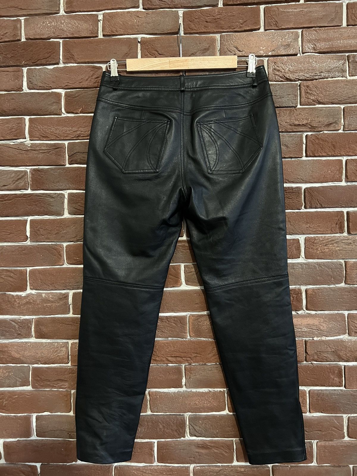 Genuine Leather Genuine Real Leather Black Pant Vintage Rock Punk Hype Y2k Size US 30 / EU 46 - 2 Thumbnail