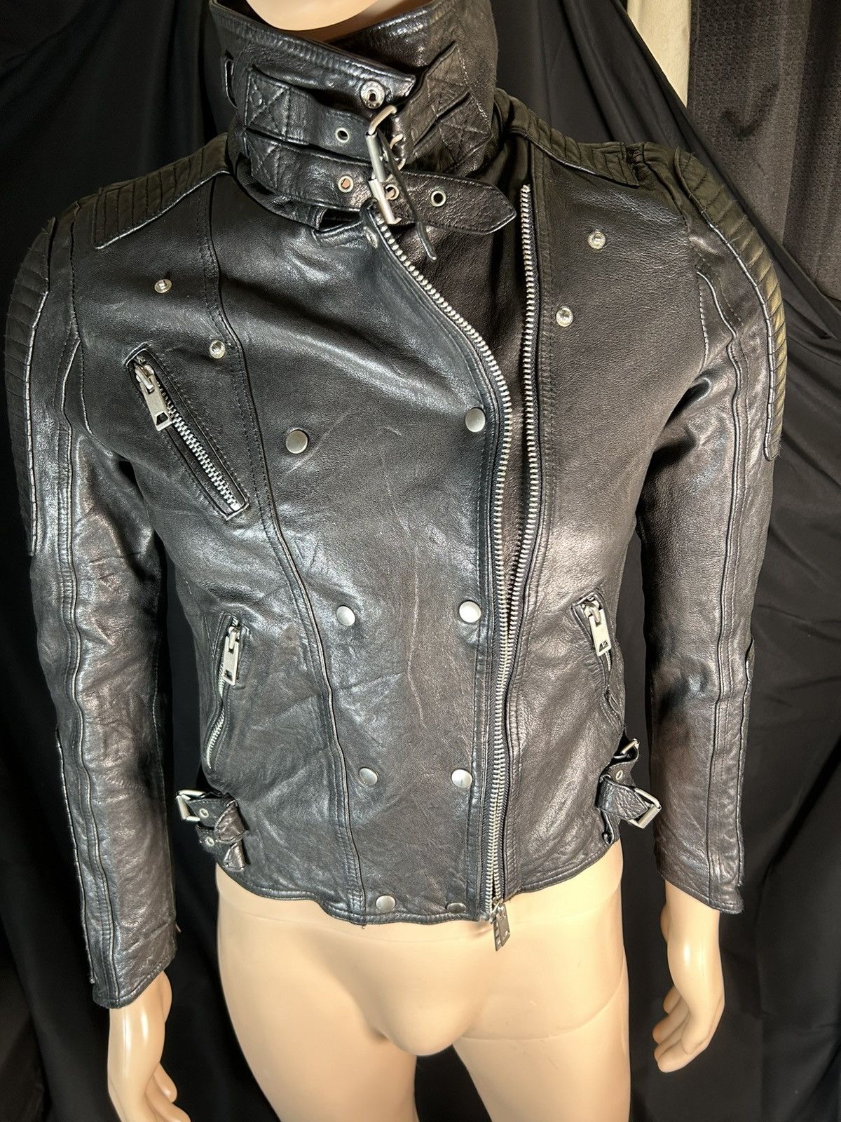 Unknown Double breasted leather jacket - www.collettivotraccia.it
