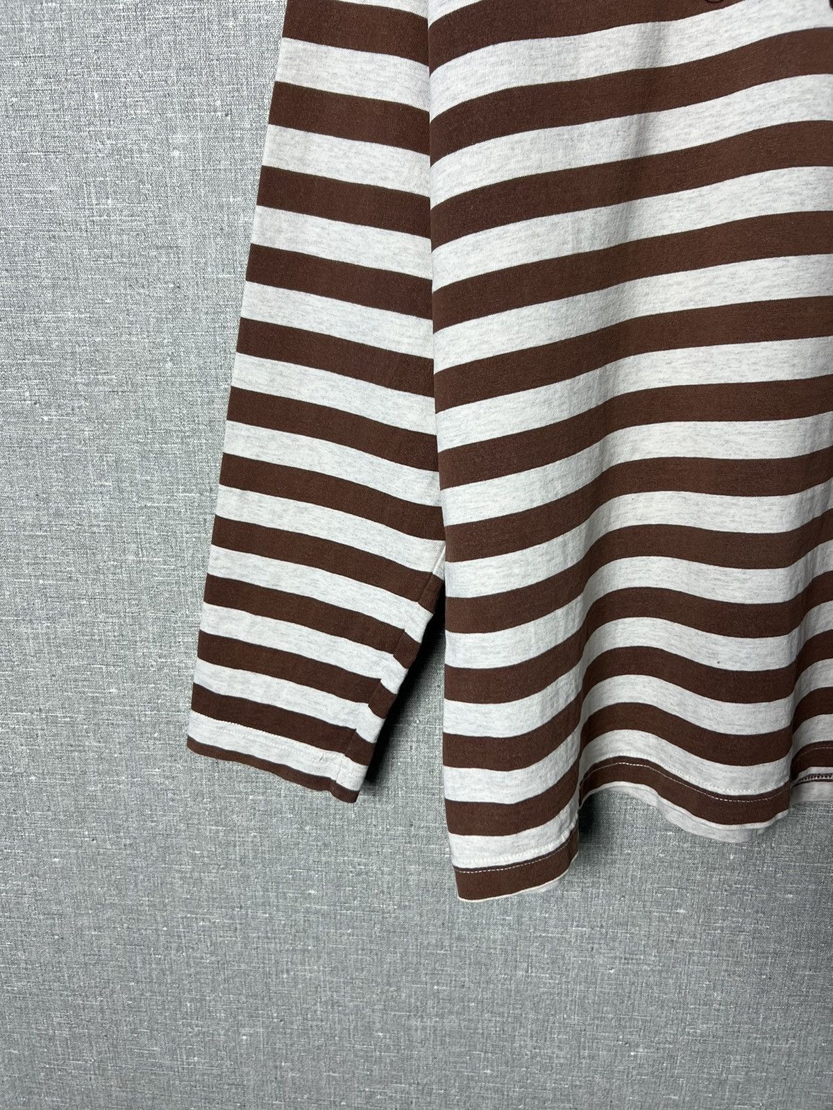 Guess Rare Vintage Guess Jeans USA Striped Long Sleeve Brown/Grey Size US L / EU 52-54 / 3 - 8 Thumbnail