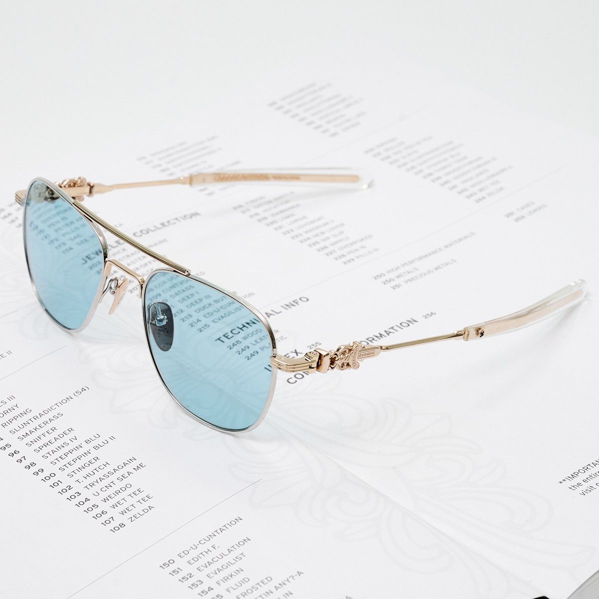 Chrome Hearts CHROME HEARTS WENCE SHINY SILVER/GOLD PLATED- CRYSTAL SUNGLASSES Size ONE SIZE - 2 Thumbnail