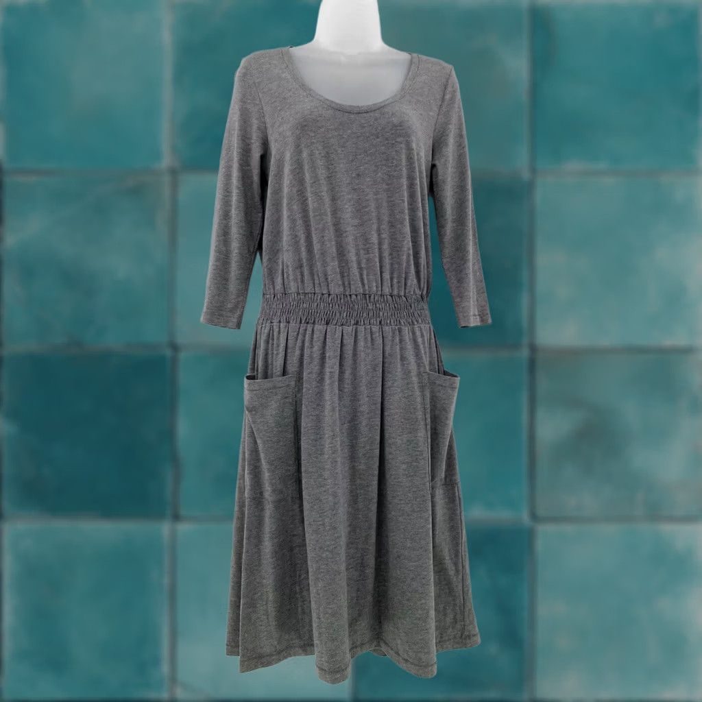 Vintage Love Hanna Women's Gray Shirt Dress Size Small Cinched Waist Peru Size S / US 4 / IT 40 - 1 Thumbnail