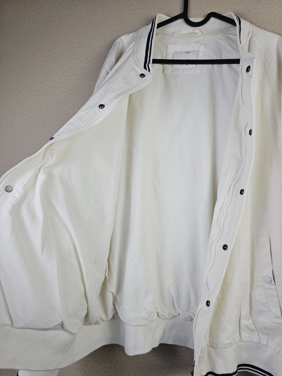 Lacoste Vintage 90s Lacoste Bomber Jacket Made in Italy XL White Size US XL / EU 56 / 4 - 8 Thumbnail