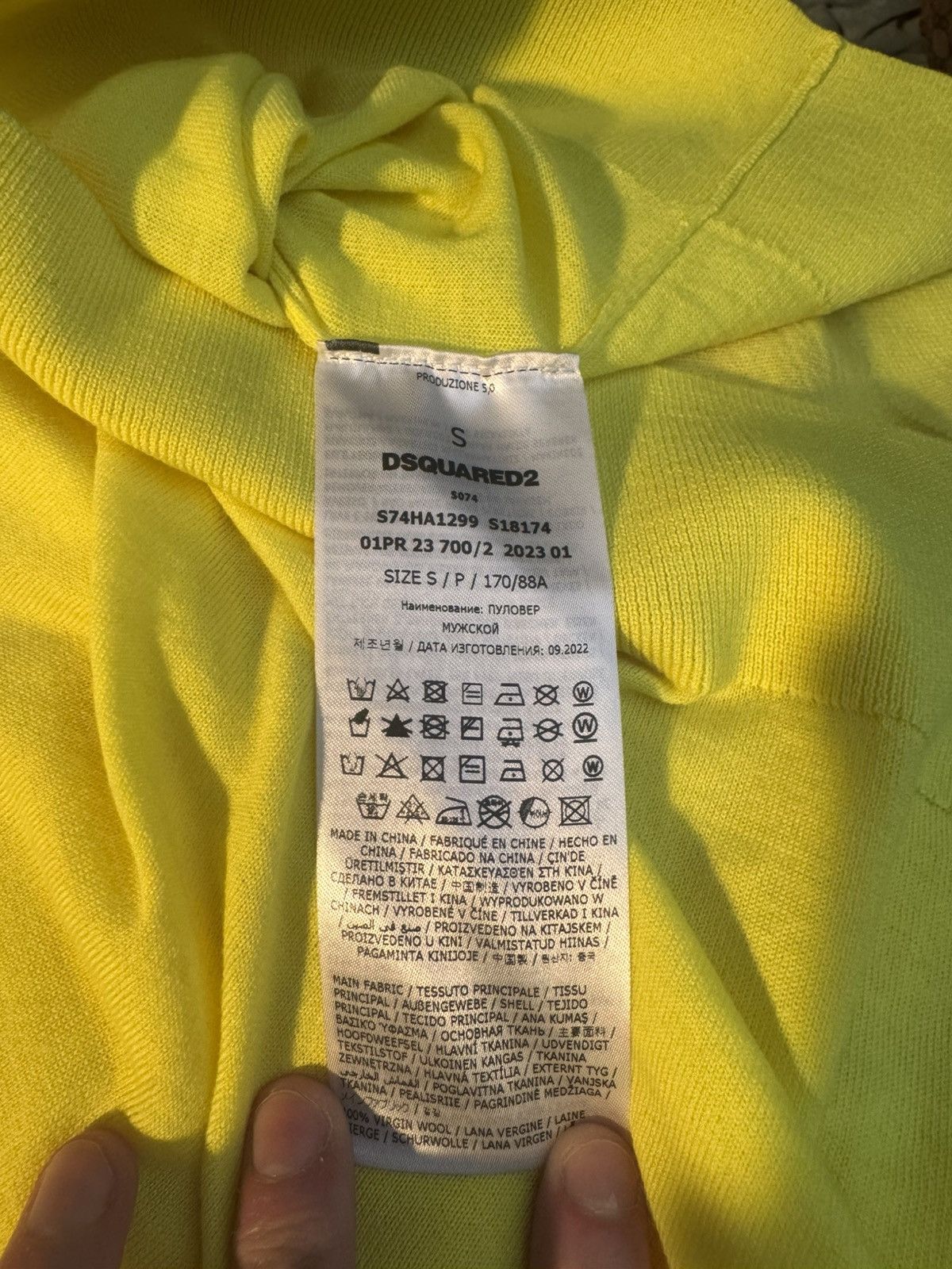 Dsquared2 Dsquared2 Yellow Knitted Sweater Size US S / EU 44-46 / 1 - 3 Thumbnail