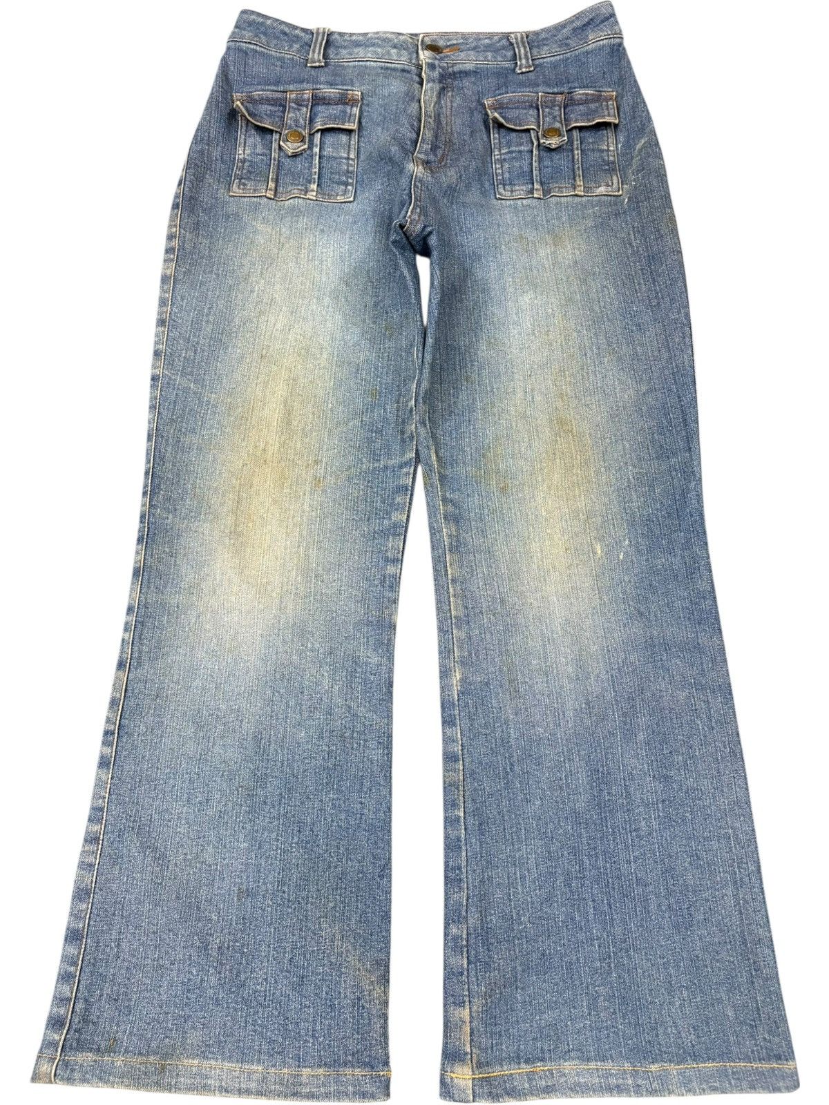 Other Vintage Japanese Brand Mud Wash Bush Pants Bootcut Jeans Size US 29 - 1 Thumbnail