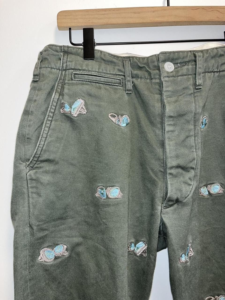 Kapital Diamond Ring Embroidered Pants Olive Green Size US 30 / EU 46 - 2 Thumbnail