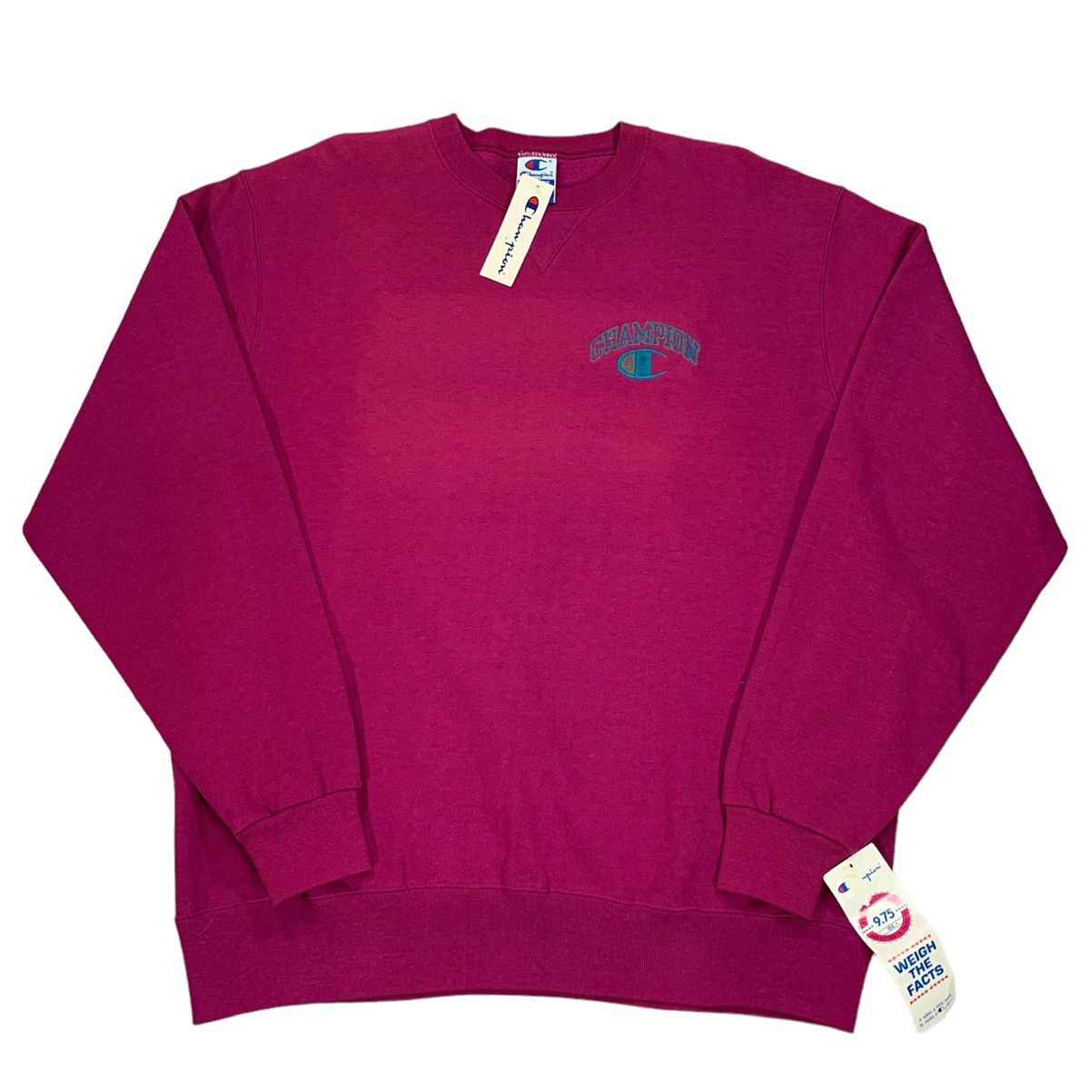Champion VTG Champion Purple & Turquoise Embroidered Logo Sweatshirt Size US XXL / EU 58 / 5 - 1 Thumbnail