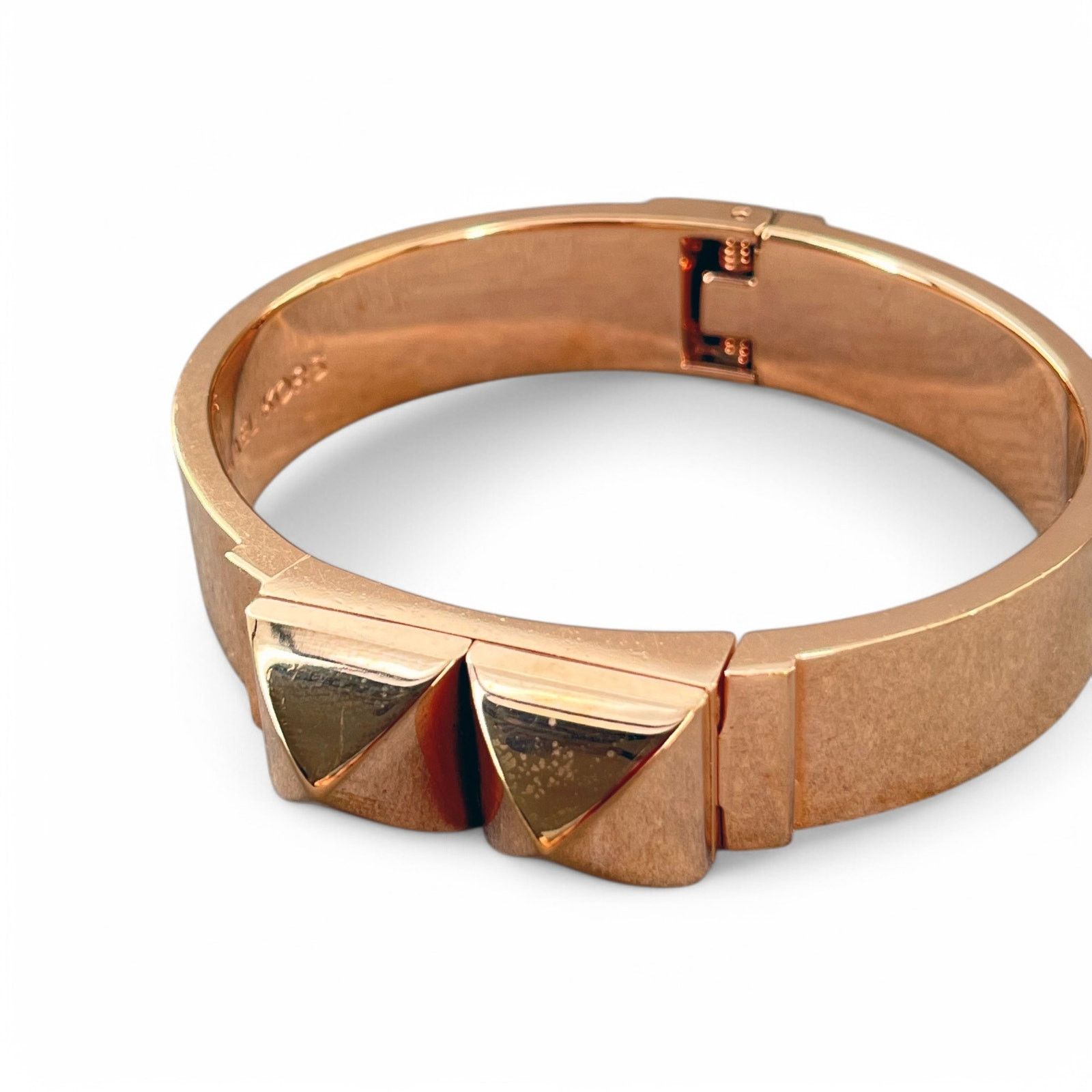 Michael Kors Michael Kors Pyramid Stud Bangle Bracelet Hinged Rose Gold Size ONE SIZE - 3 Thumbnail