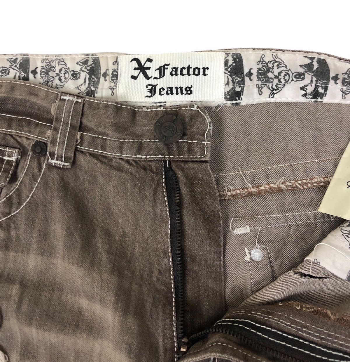 Japanese Brand Japan Brand XFactor Distress Denim Jeans Size US 34 / EU 50 - 14 Thumbnail