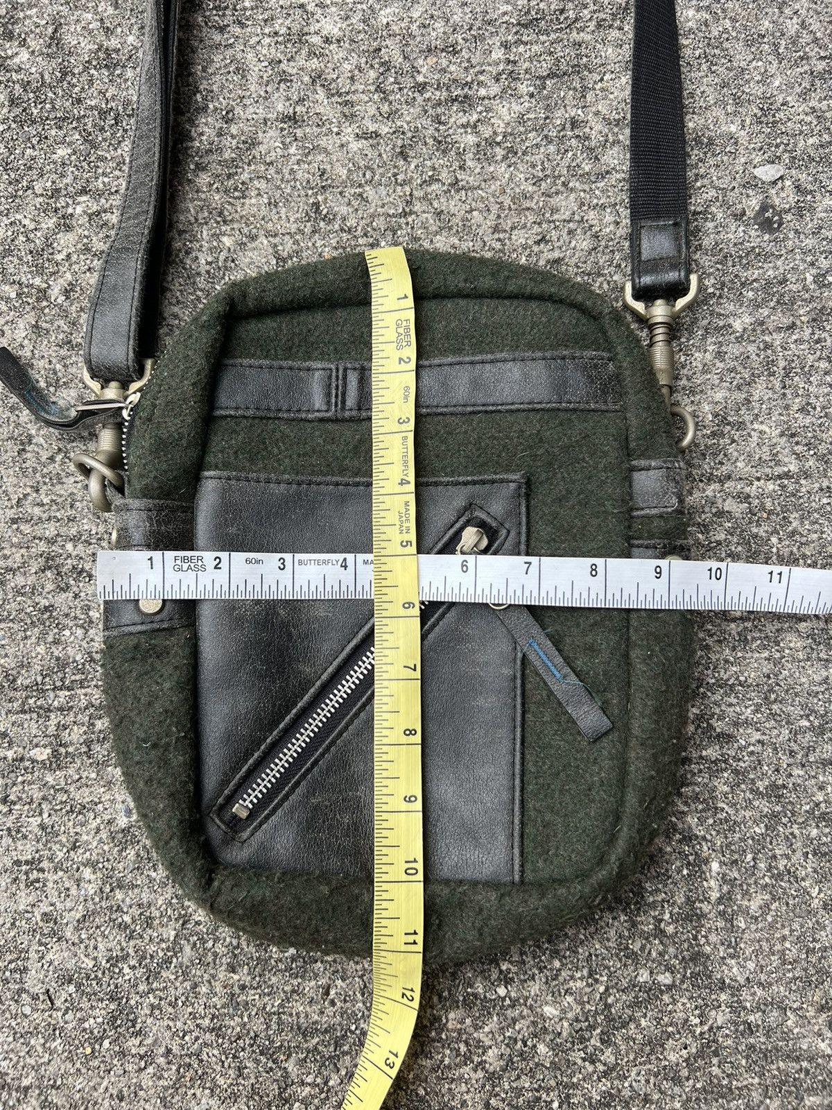 Lui's Vintage Luis Japan Distressed Hybrid Wool Leather Sling Bag Size ONE SIZE - 24 Thumbnail
