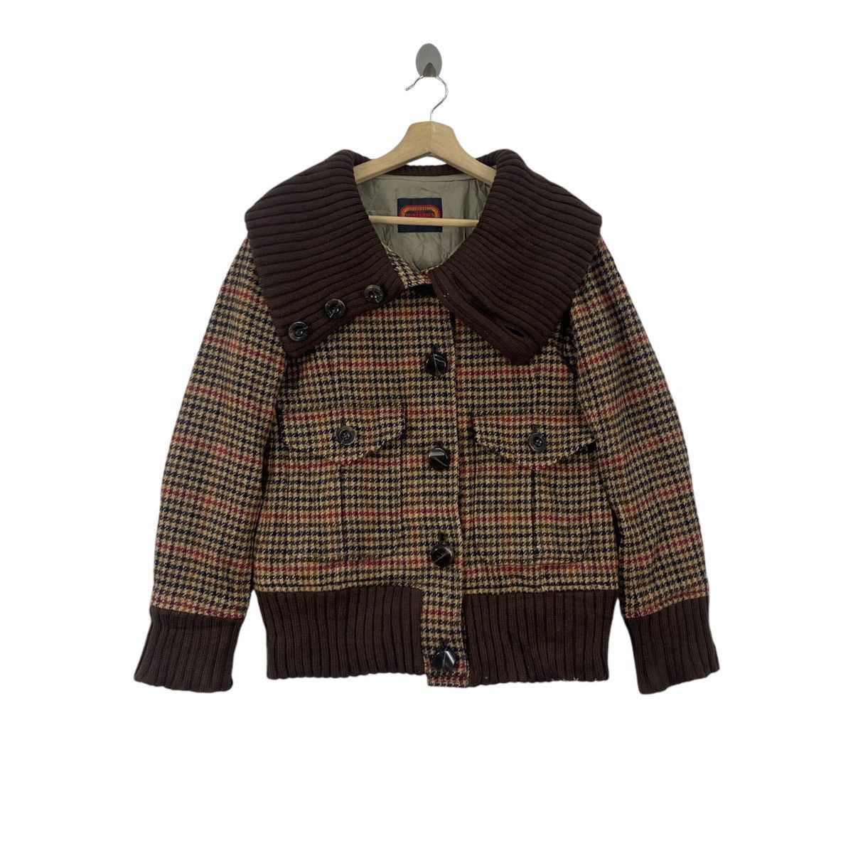 Hysteric Glamour Vintage HYSTERIC GLAMOUR Punk Check Button Up Wool Brown Size US S / EU 44-46 / 1 - 1 Thumbnail