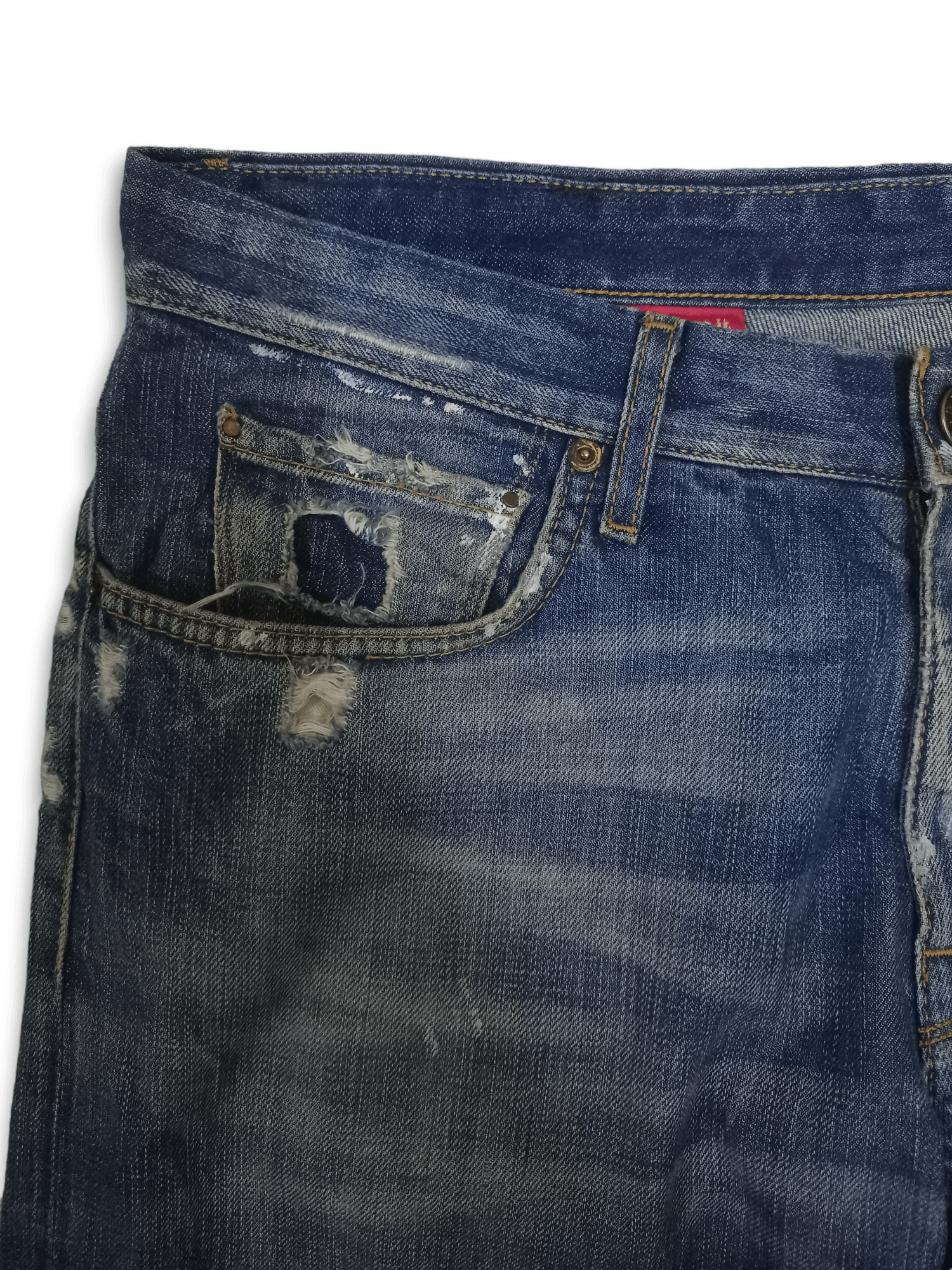 Japanese Brand Vintage Japanese Reign Studio Distress Paint Splatter Jeans Size US 35 - 4 Thumbnail