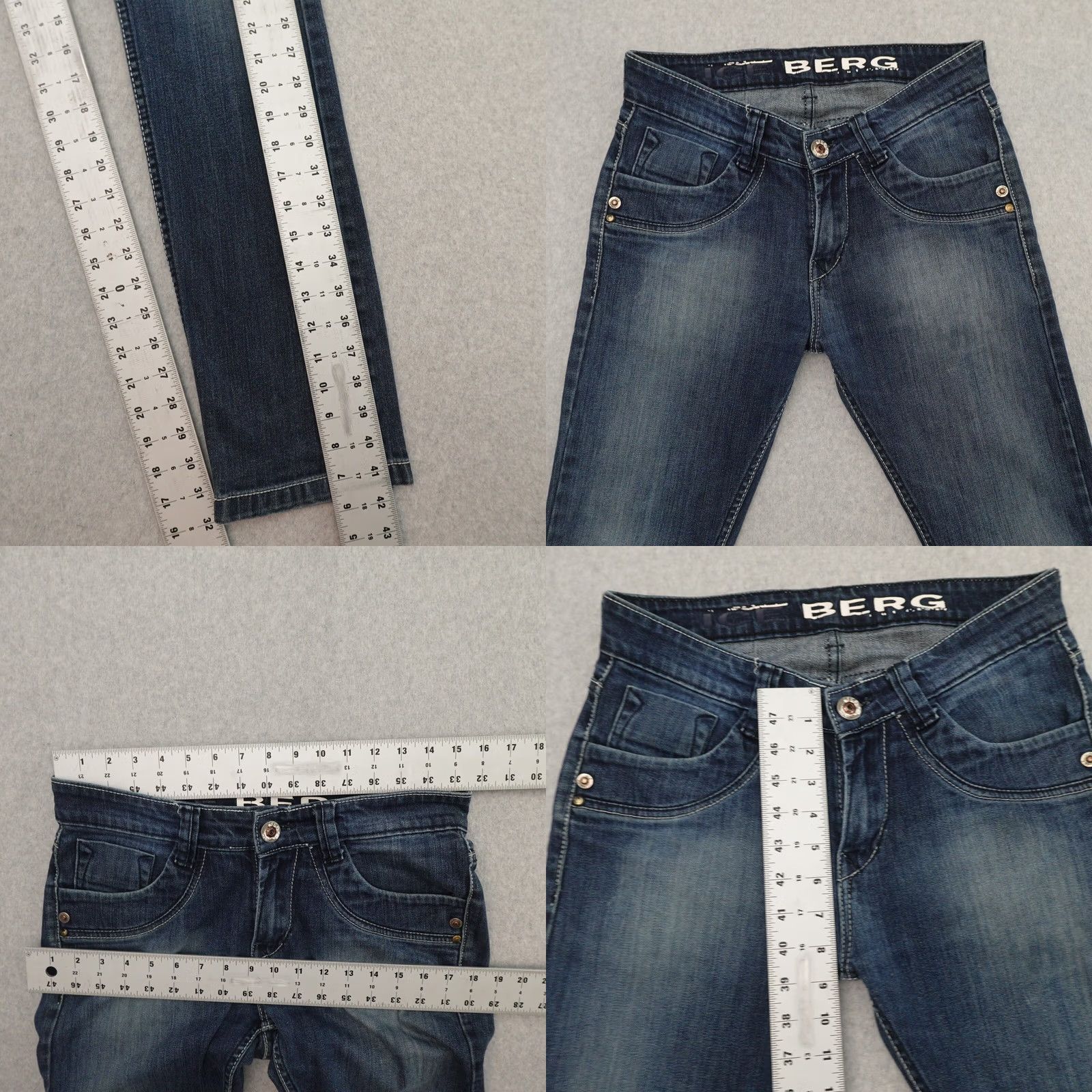 Vintage VINTAGE Iceberg Jeans Women's 32 (32X32) Straight Dark Wash Blue Denim Y2K Jeans Women Straight 32 Blue Embroidered Pockets Size 24" / US 00 / IT 34 - 8 Thumbnail
