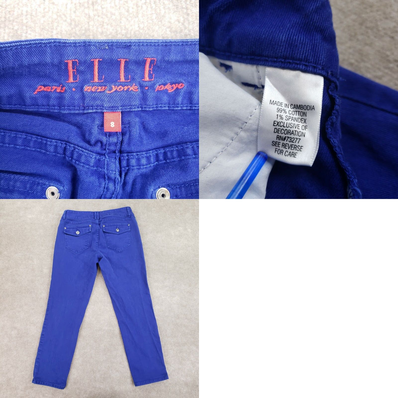 Vintage Elle Womens Jeans Size 8 Extra Large Blue Denim Straight Leg Stretch Size 30" / US 8 / IT 44 - 8 Thumbnail
