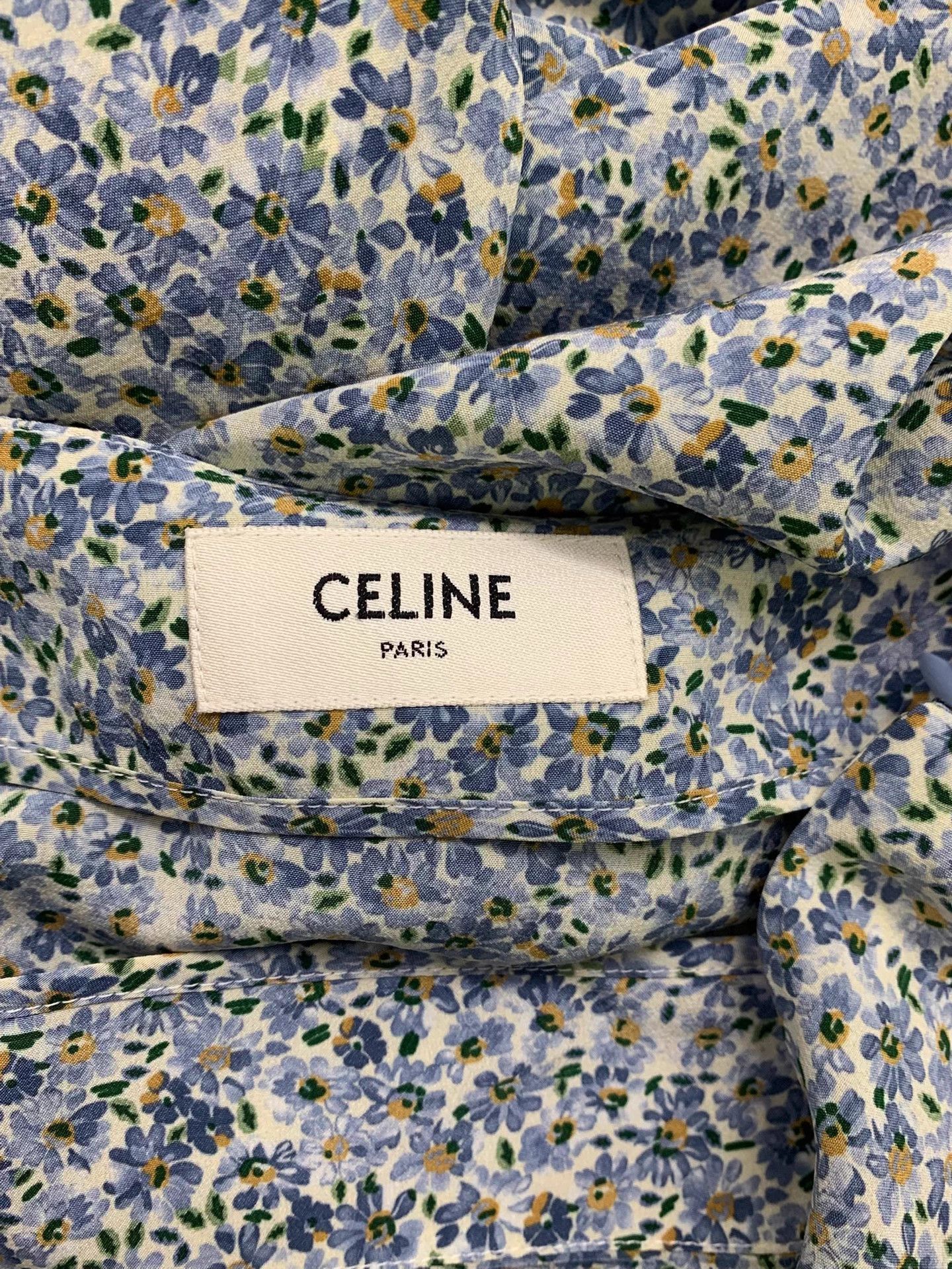 Celine CELINE French blue floral print shirt set 36/40 new Size XS / US 0-2 / IT 36-38 - 7 Thumbnail
