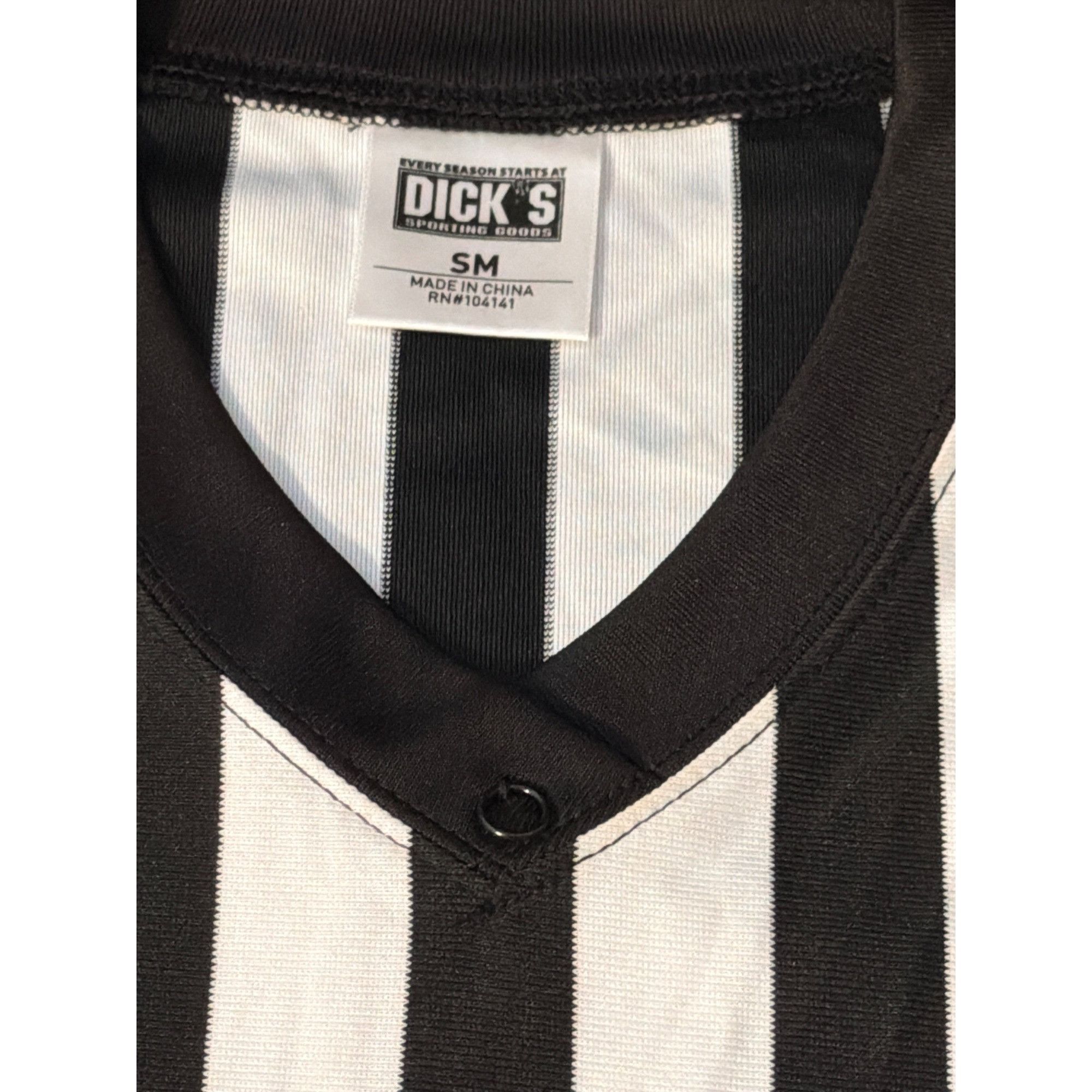 Other Dicks Black White Striped Referee Shirt V Neck Short Sleeves Size US S / EU 44-46 / 1 - 3 Thumbnail