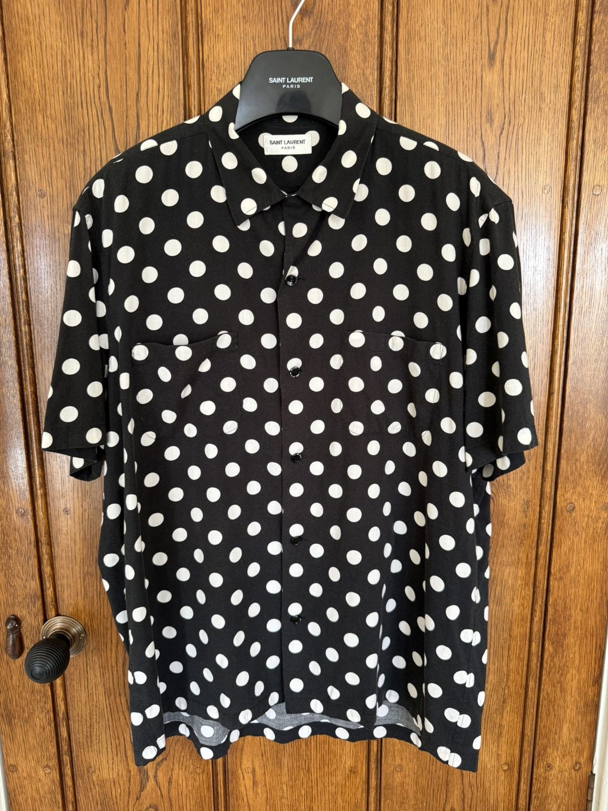 Saint Laurent Paris SS16 Saint Laurent polka dot Hawaiian shirt Hedi Slimane 40 Size US L / EU 52-54 / 3 - 1 Thumbnail