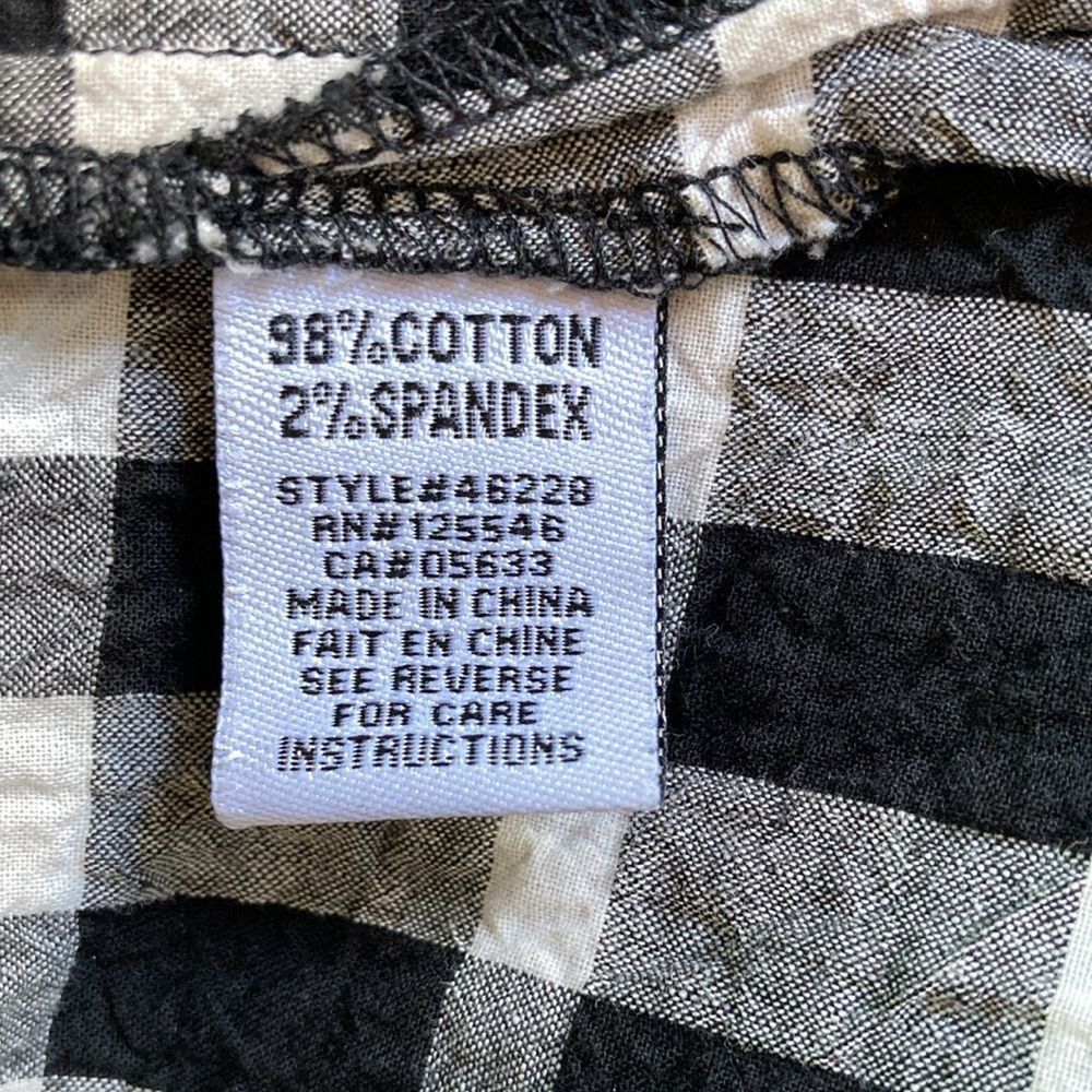 Habitat Habitat Womens Size L Black White Plaid Button Up Cotton Shi Size L / US 10 / IT 46 - 6 Thumbnail
