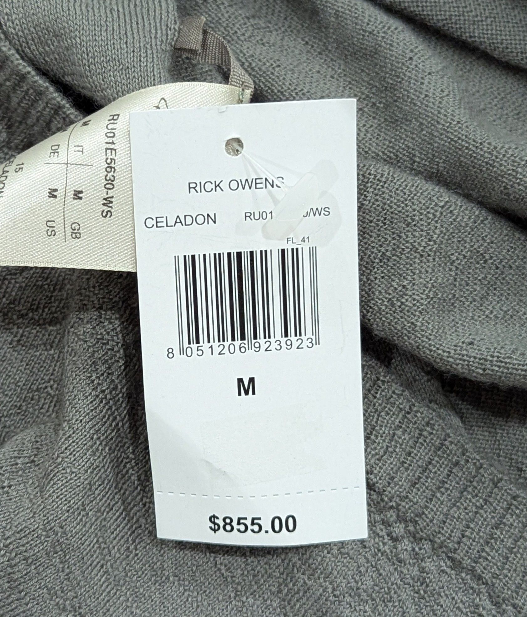 Rick Owens Rick Owens Cropped Cashmere Sweater Celadon Green Medium Size US M / EU 48-50 / 2 - 11 Thumbnail