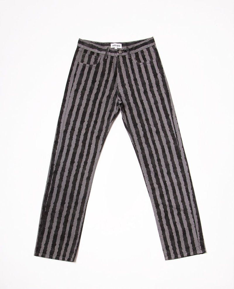 Kenzo o1y1025 Casual Pant in Gray/Black Size 28" / US 6 / IT 42 - 1 Thumbnail