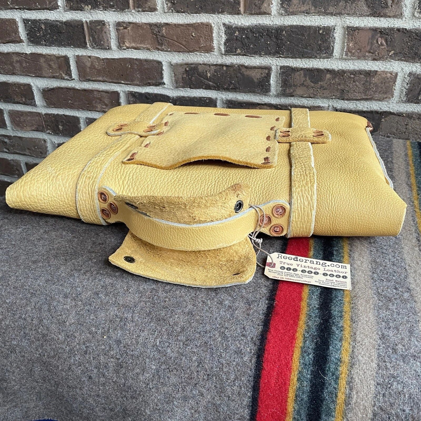 Handmade REEDERANG VINTAGE MOOSE LEATHER MACBOOK BRIEFCASE BAG R$3498 Size ONE SIZE - 23 Thumbnail