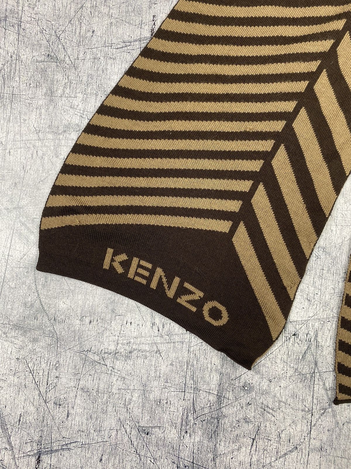 Kenzo × Vintage Vintage Kenzo Homme Designer Wool Scarf Size ONE SIZE - 4 Thumbnail