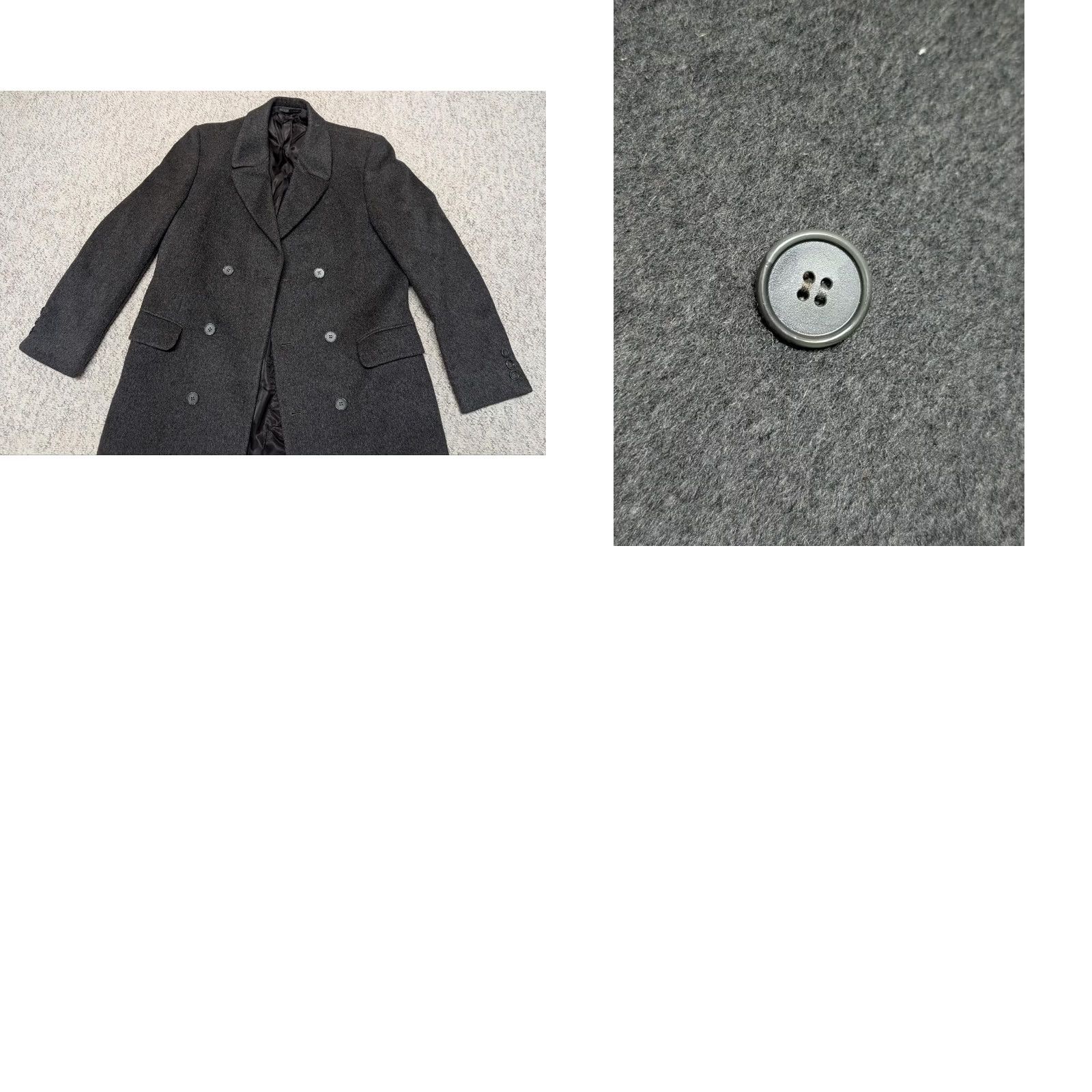 Flannel VINTAGE Stratojac Overcoat Mens 40R Gray Double Breasted Thick Wool Flannel Matted Mohair Size US M / EU 48-50 / 2 - 9 Thumbnail