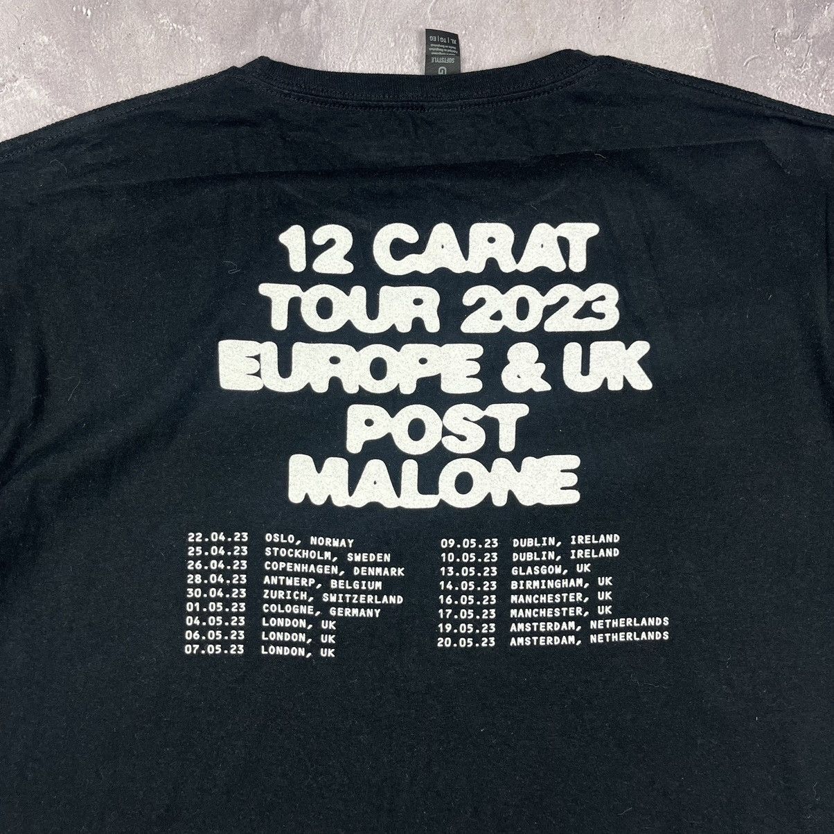 Band Tees Post Malone 12 Carat Tour 2023 Promo Hip Hop RNB Rap Music Size US XL / EU 56 / 4 - 4 Thumbnail