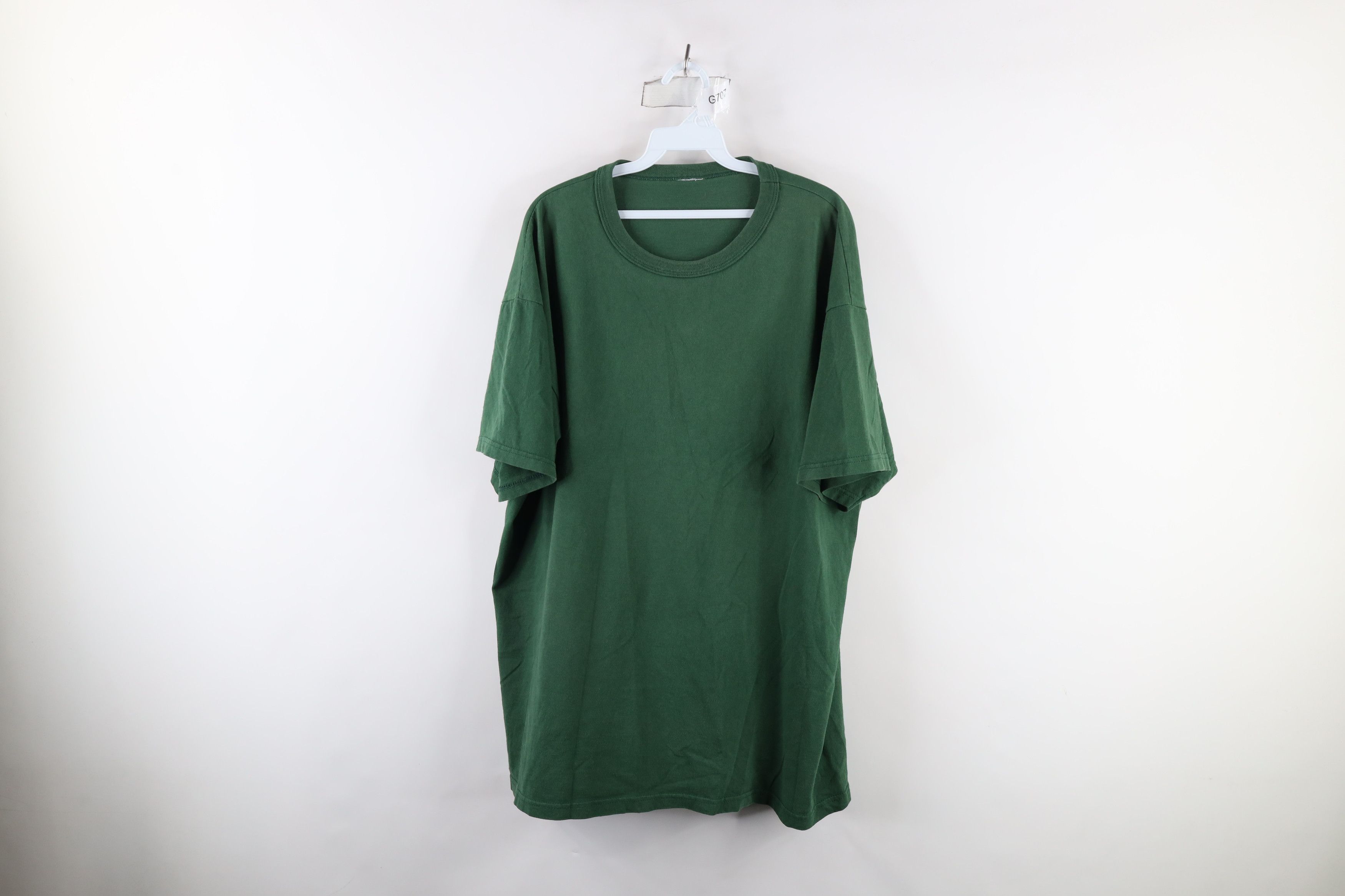 Vintage Vintage 90s Streetwear Heavyweight T-Shirt Green Cotton Size US XXL / EU 58 / 5 - 1 Thumbnail