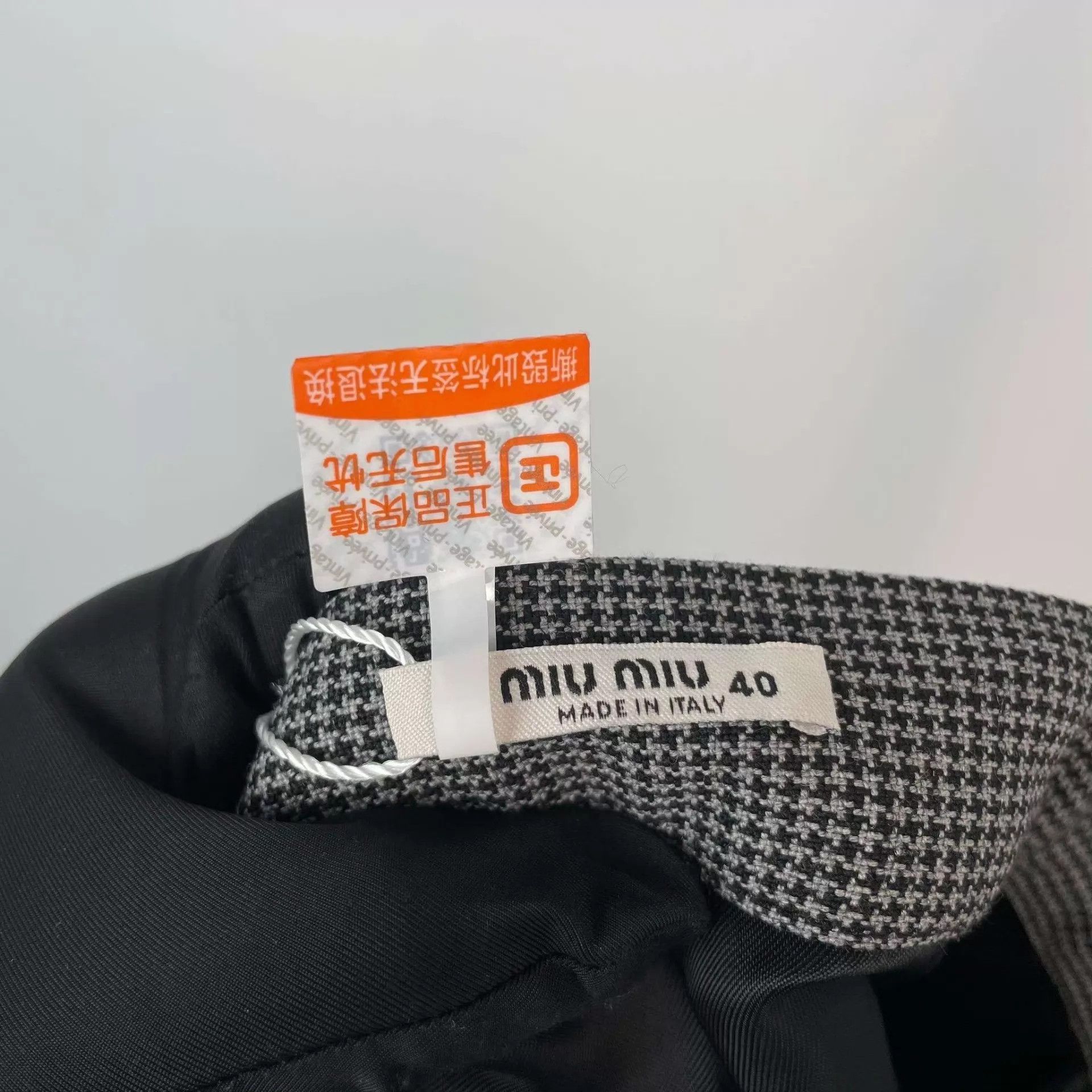Miu Miu MIU MIU cotton check gray short skirt 40 A no accessories Size 27" / US 4 / IT 40 - 8 Thumbnail