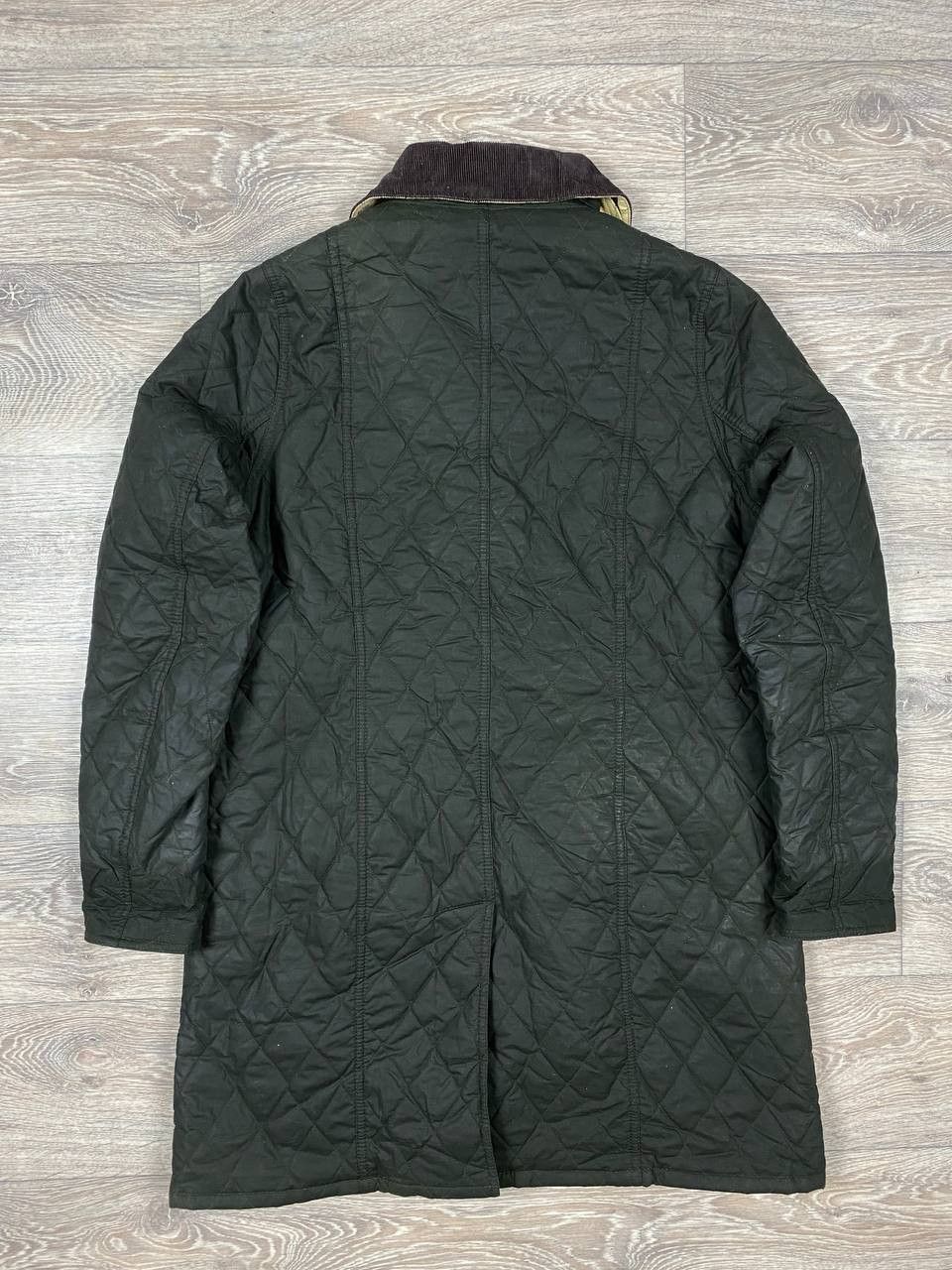 Barbour × Vintage Barbour Waxed Quilted Coat Jacket Equestrian Belsay Olive XL Size XXL / US 16-18 / IT 52-54 - 4 Thumbnail