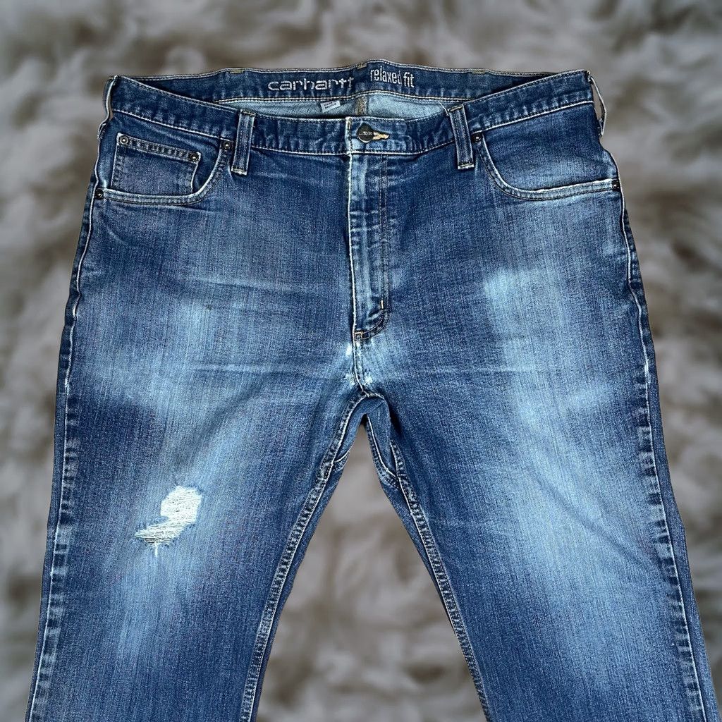 Carhartt Carhartt Jeans Pants Men’s 40Wx30L Relaxed Fit Blue Wash Denim 5-Pocket Straight Leg Casual Vintage N/A Size US 40 / EU 56 - 1 Thumbnail