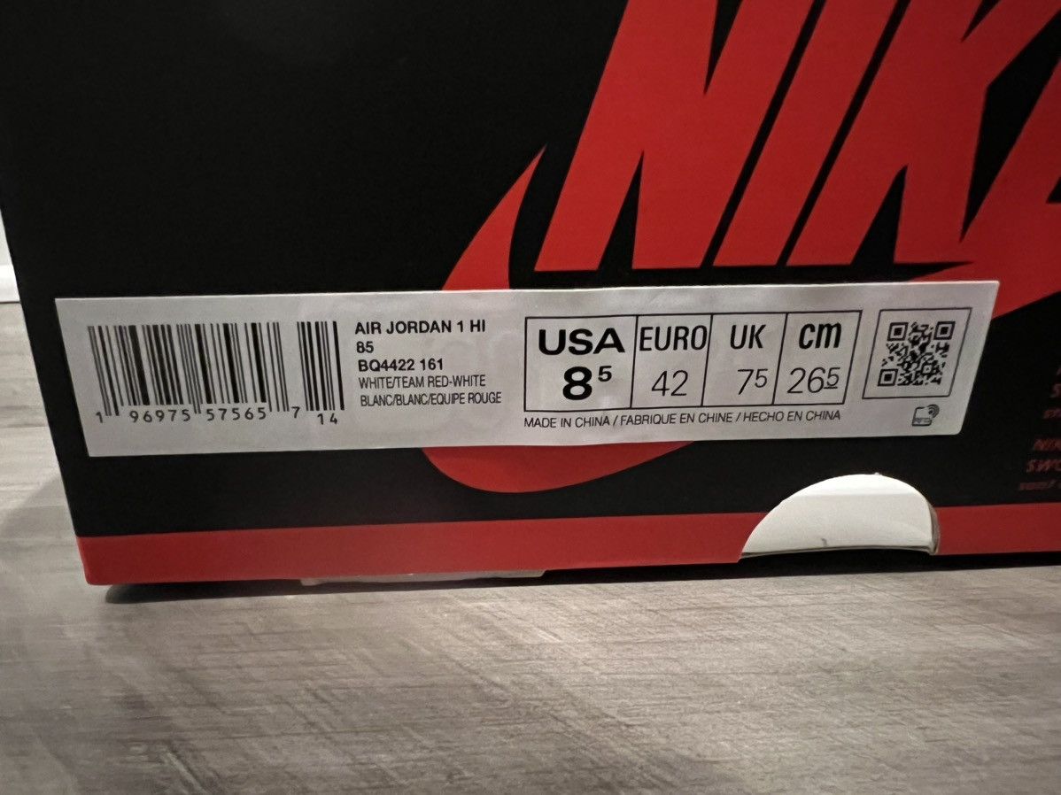 Jordan Brand Size 8.5 AIR JORDAN 1 RETRO HI 85 OG METALLIC BURGUNDY WHITE Size US 8.5 / EU 41-42 - 11 Thumbnail
