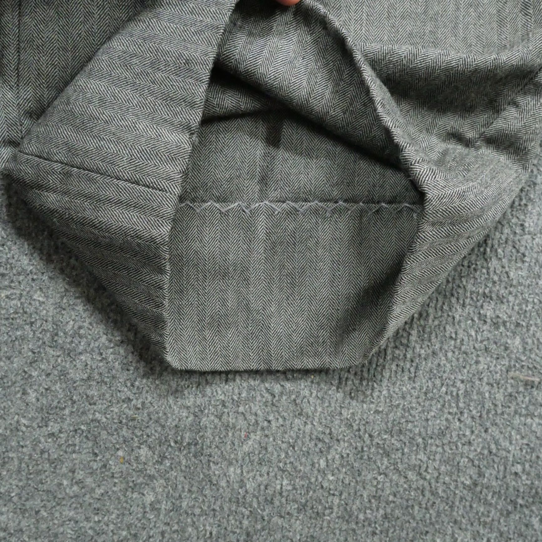 Vintage VINTAGE Herringbone Pants Mens 34x26 Grey Black Dress Wool Slacks 50s 60s Size US 34 / EU 50 - 7 Thumbnail