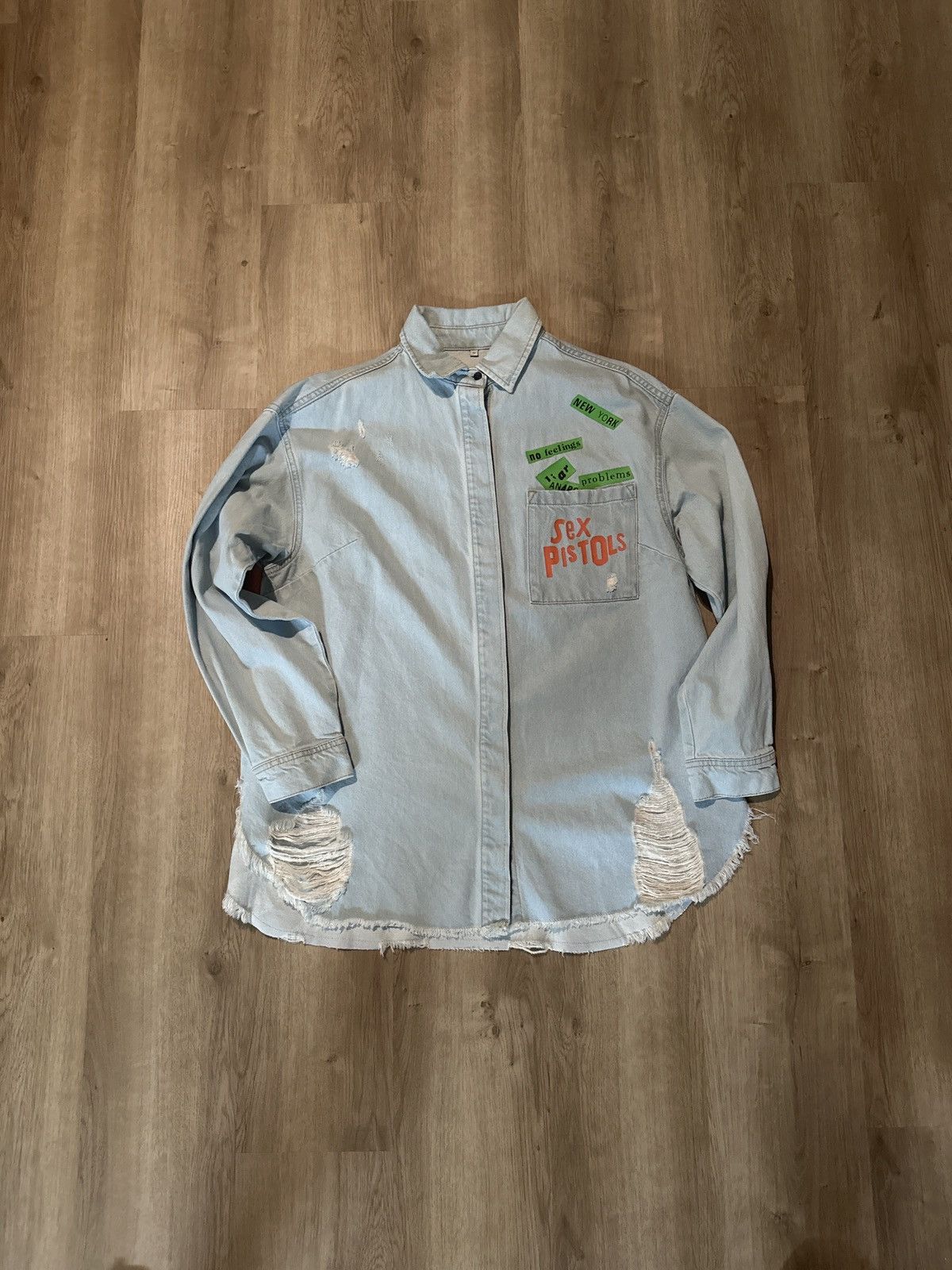 Vintage SEX PISTOLS DENIM SHIRT Size US M / EU 48-50 / 2 - 1 Thumbnail