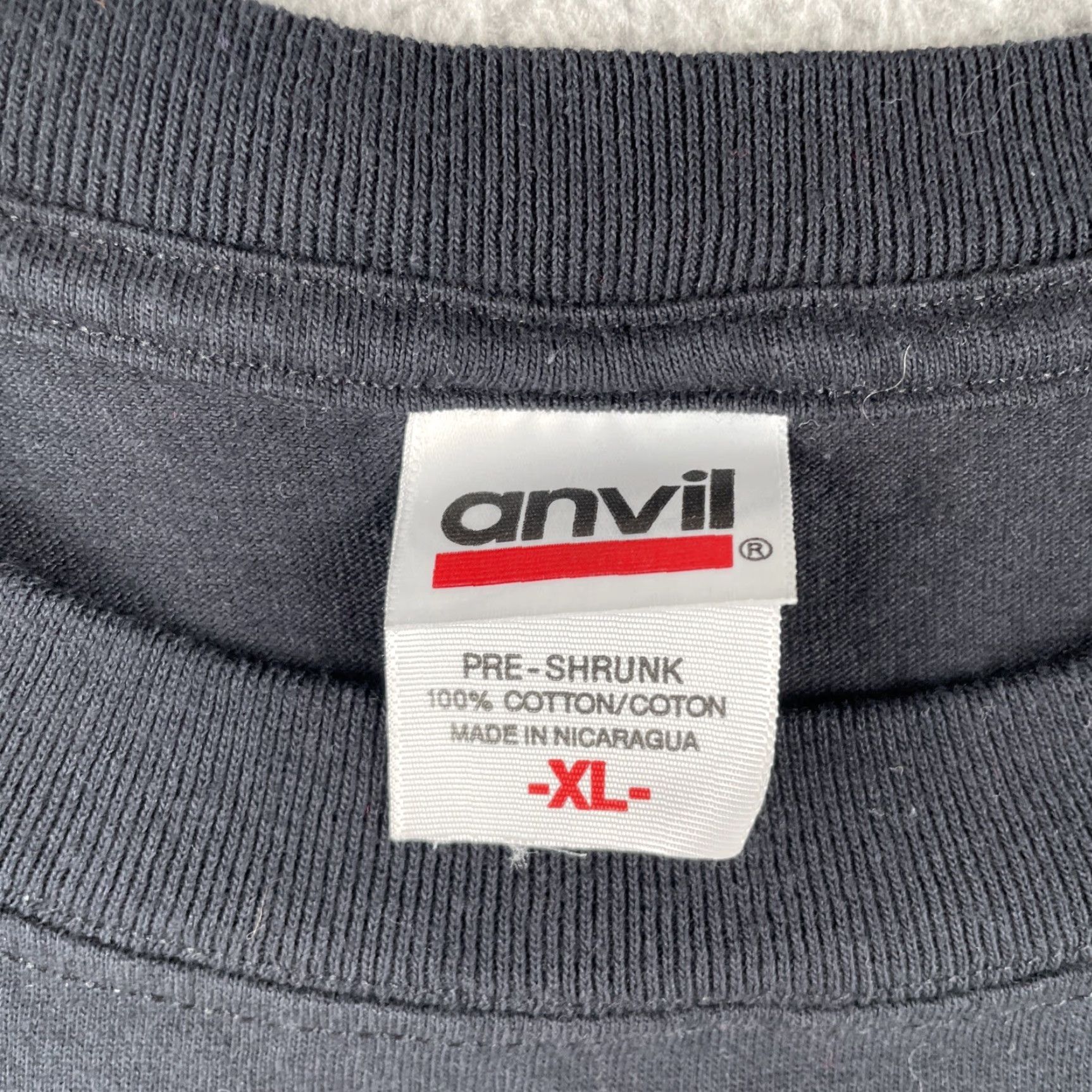 Anvil VINTAGE Anvil T-Shirt Mens XL Black Cotton Crew Neck Short Sleeve 505 EUC Size US XL / EU 56 / 4 - 6 Thumbnail