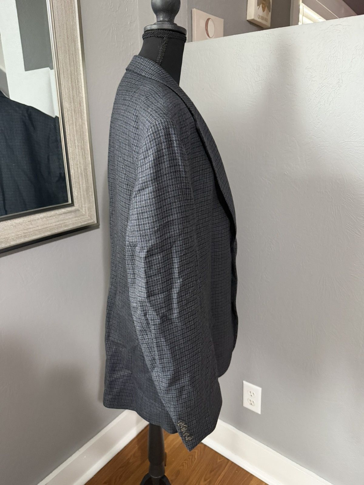 Chaps NWT Chaps 100% Wool Navy Houndstooth Blazer Size 44L. Size 44L - 5 Thumbnail