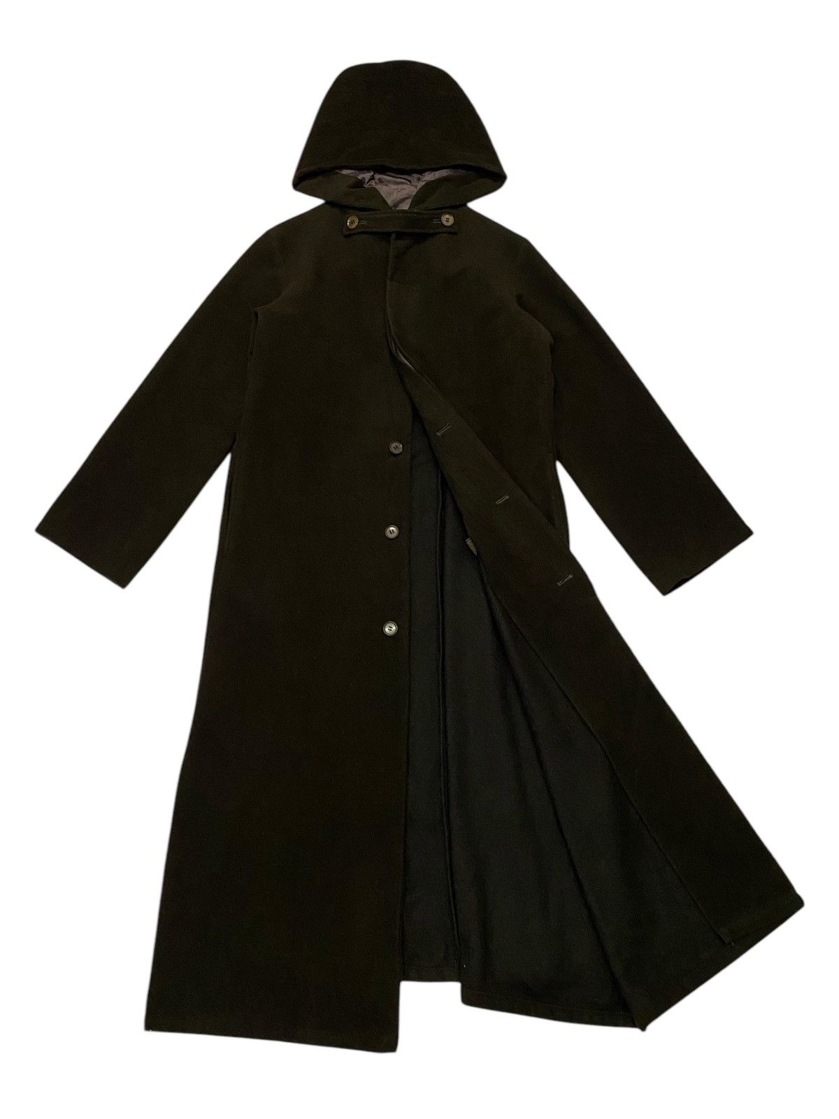 Yohji Yamamoto Y’s Yohji Yamamoto Wool Hoodie Long Coats Size L / US 10 / IT 46 - 3 Thumbnail