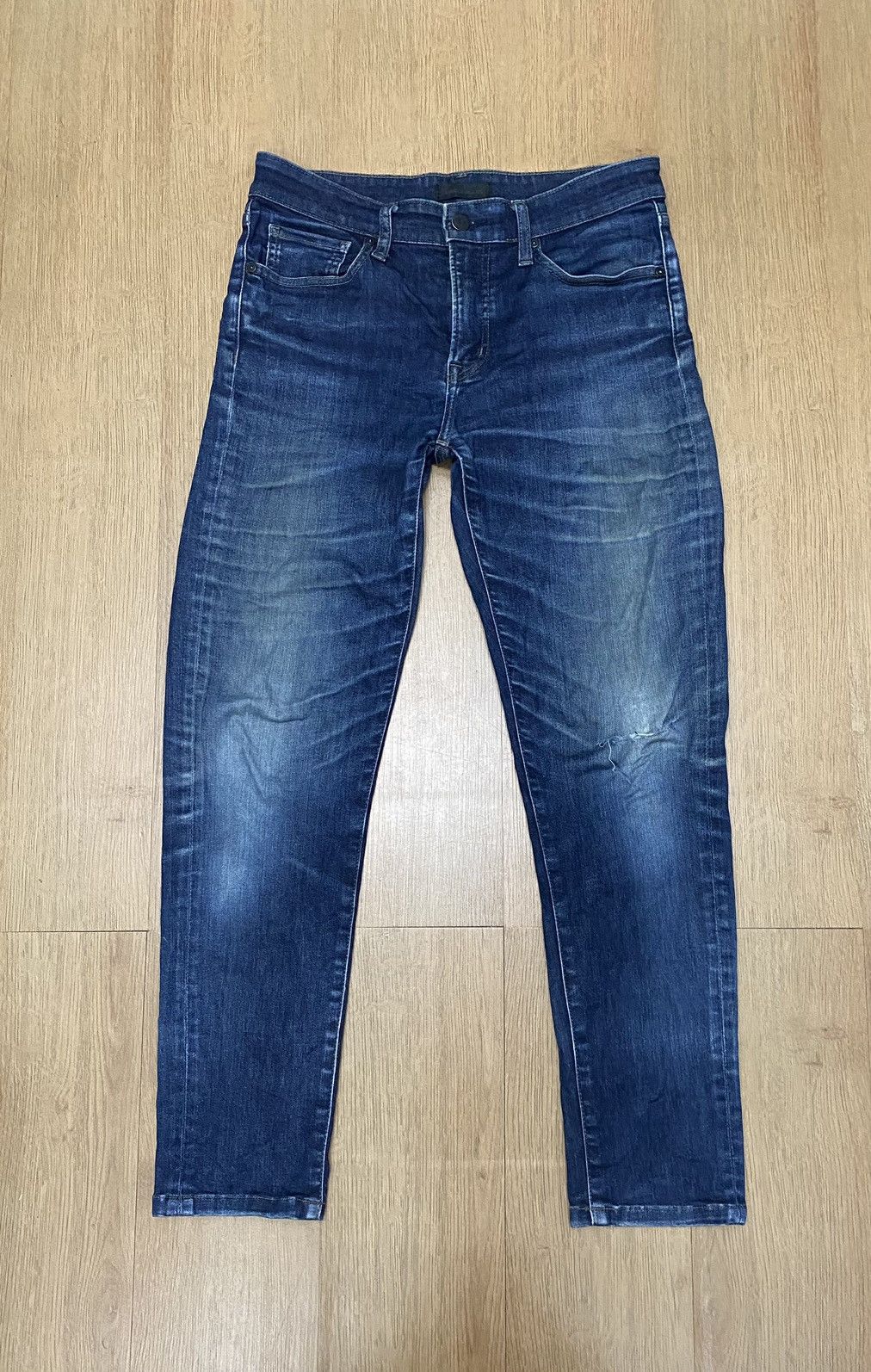 image of Best Offervintage Uniqlo Jeans Skinny Fit Distressed Jeans in Blue, Men's (Size 30)