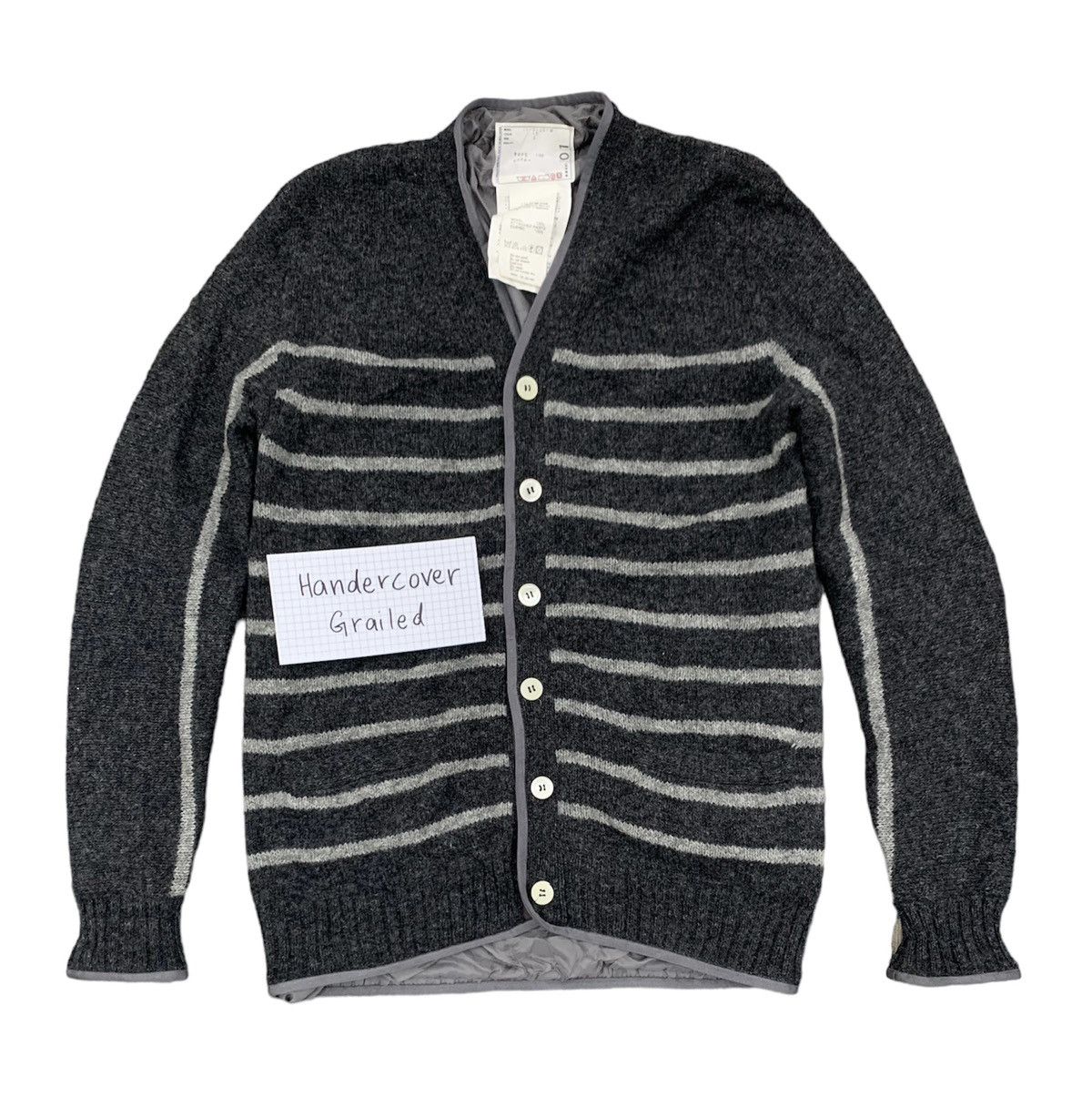 Sacai Sacai Wool Sweater Cardigan Knit Jacket Stripes Pattern Size US M / EU 48-50 / 2 - 4 Thumbnail