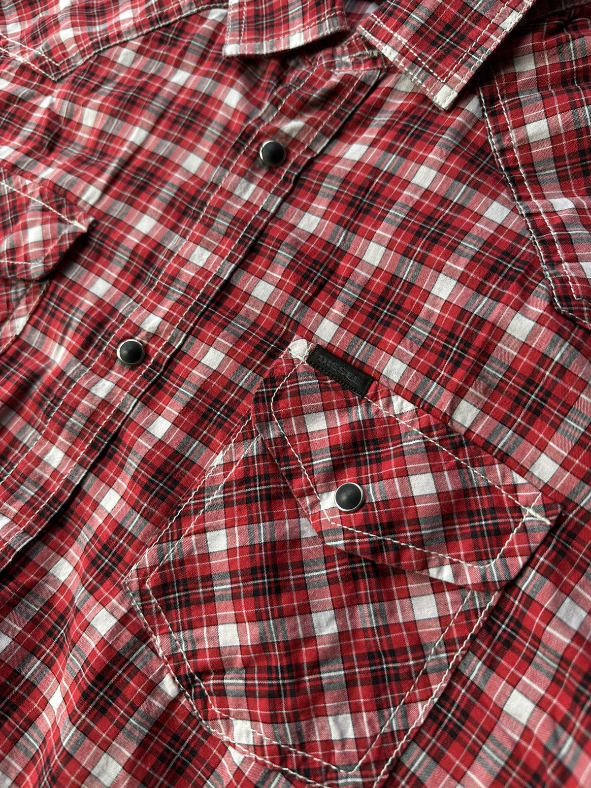 Diesel 🚨VNTG Diesel Avant-garde Shirt very rare RED CHECK BLACK Size US M / EU 48-50 / 2 - 6 Thumbnail